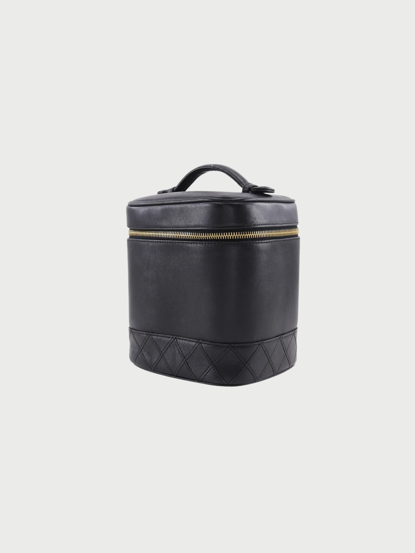 Chanel 1990s Black Calfskin Leather Vanity Bag