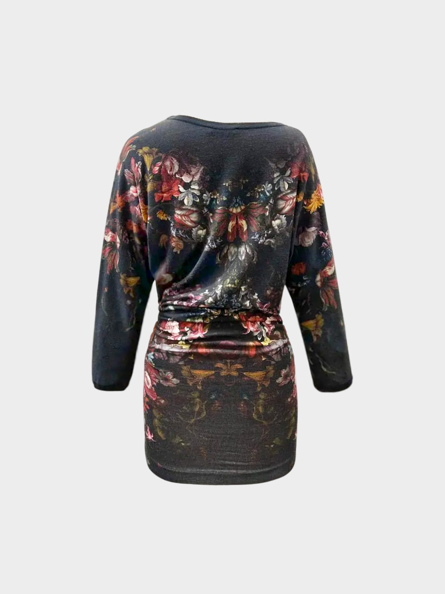 Alexander McQueen 2010s Renaissance Floral Print Wool Dress