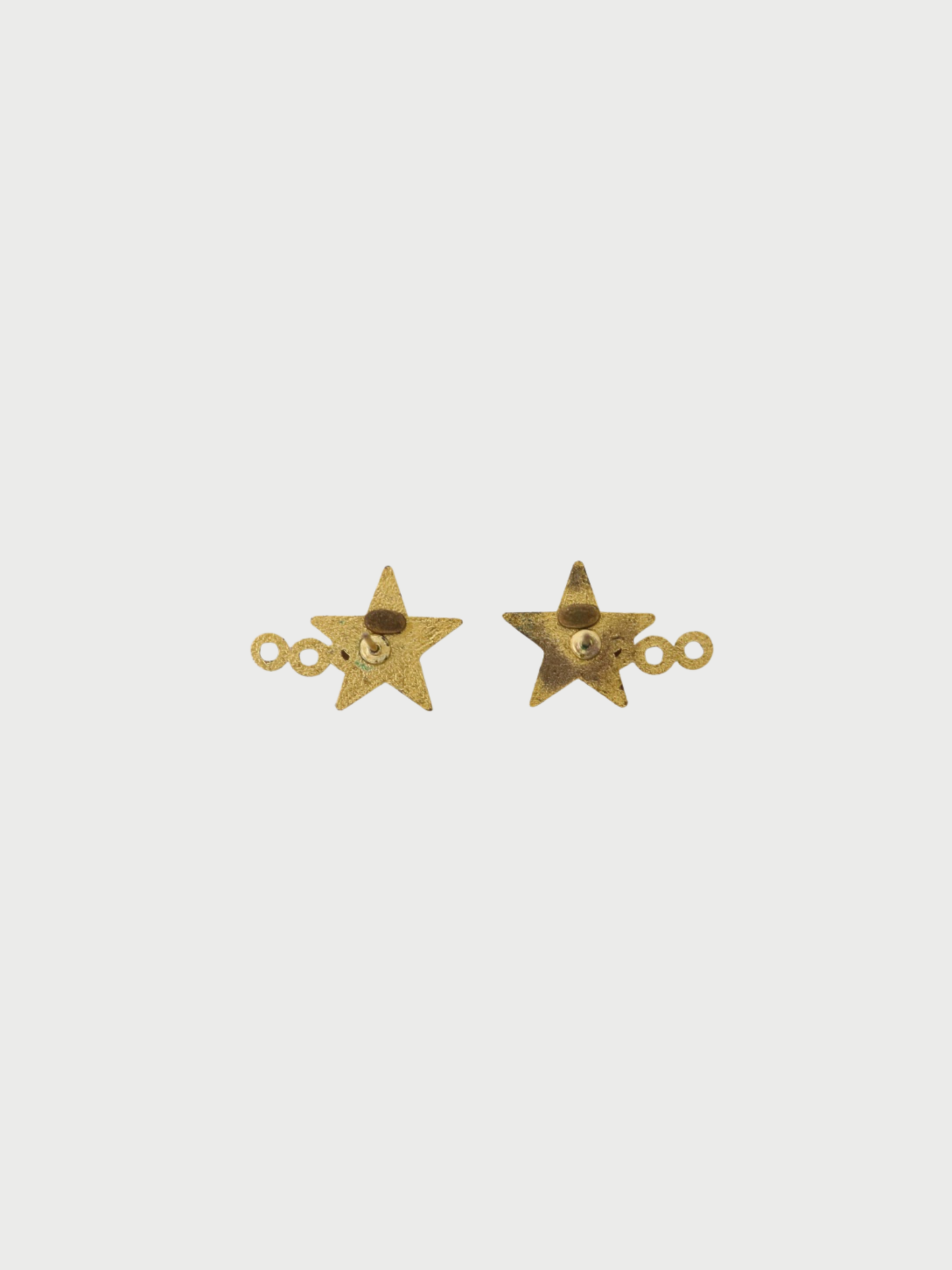 Chanel 2001 Black Gold Plated Metal Coco Star Earrings