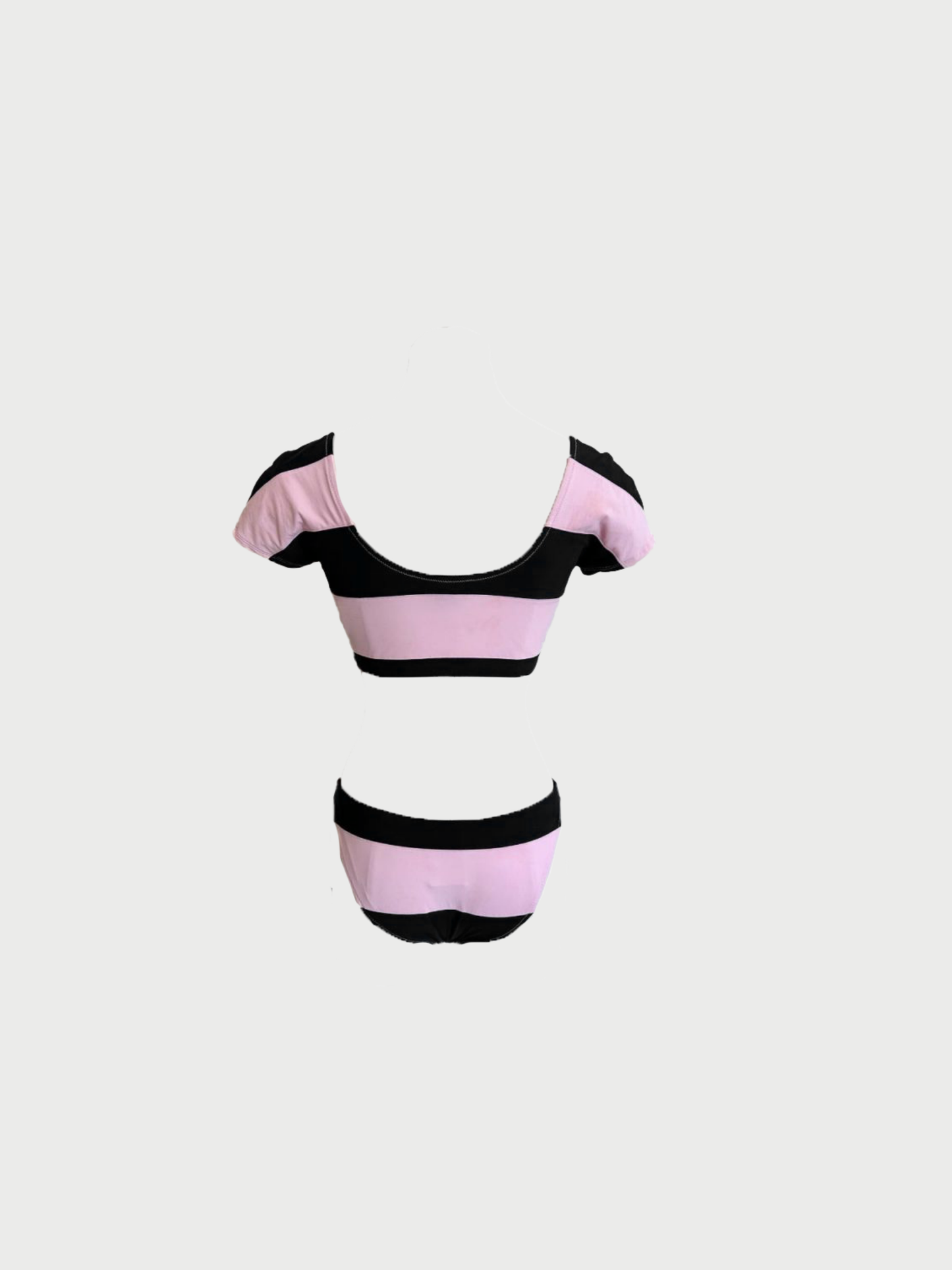 Chanel 2024 Black Pink Coco Beach Bikini Set