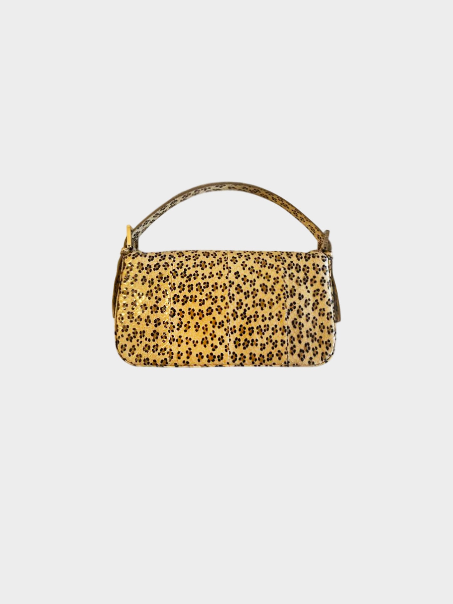 Fendi 2000s Leopard Print Python Baguette Bag