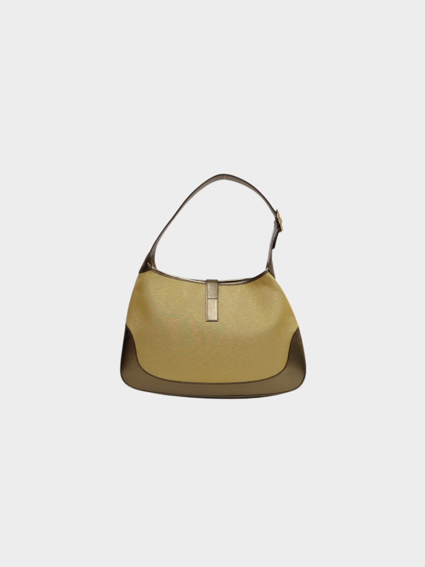 Gucci 2000s Gold Canvas Leather Jackie Shoulder Bag