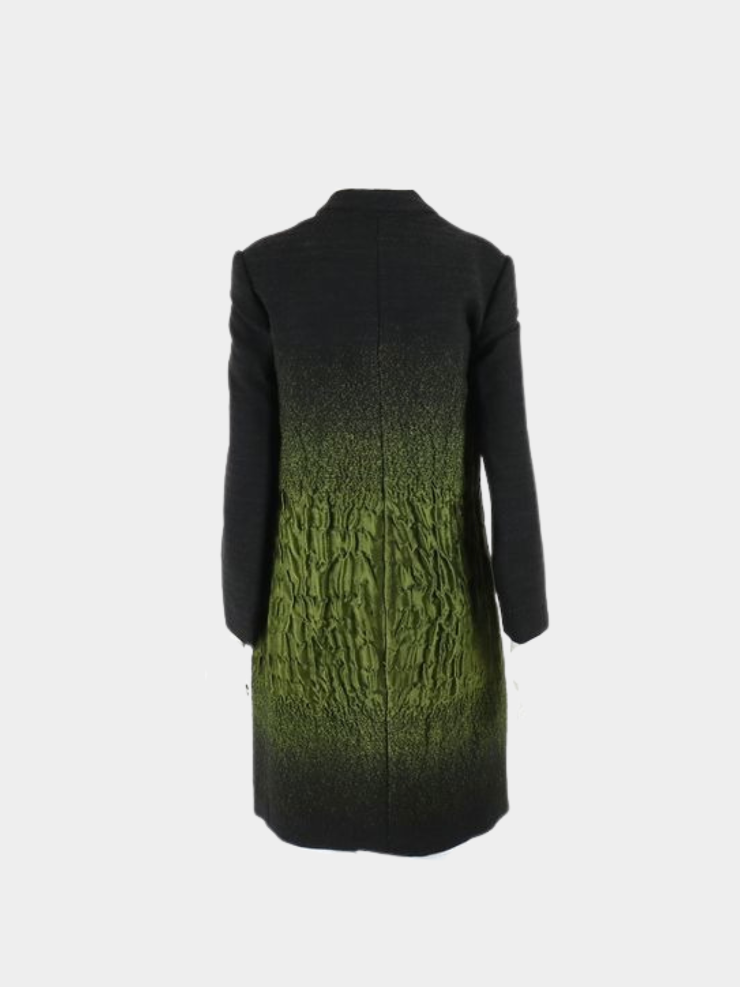 Prada AW 2007 Green Ombre Ruched Runway Detail Coat