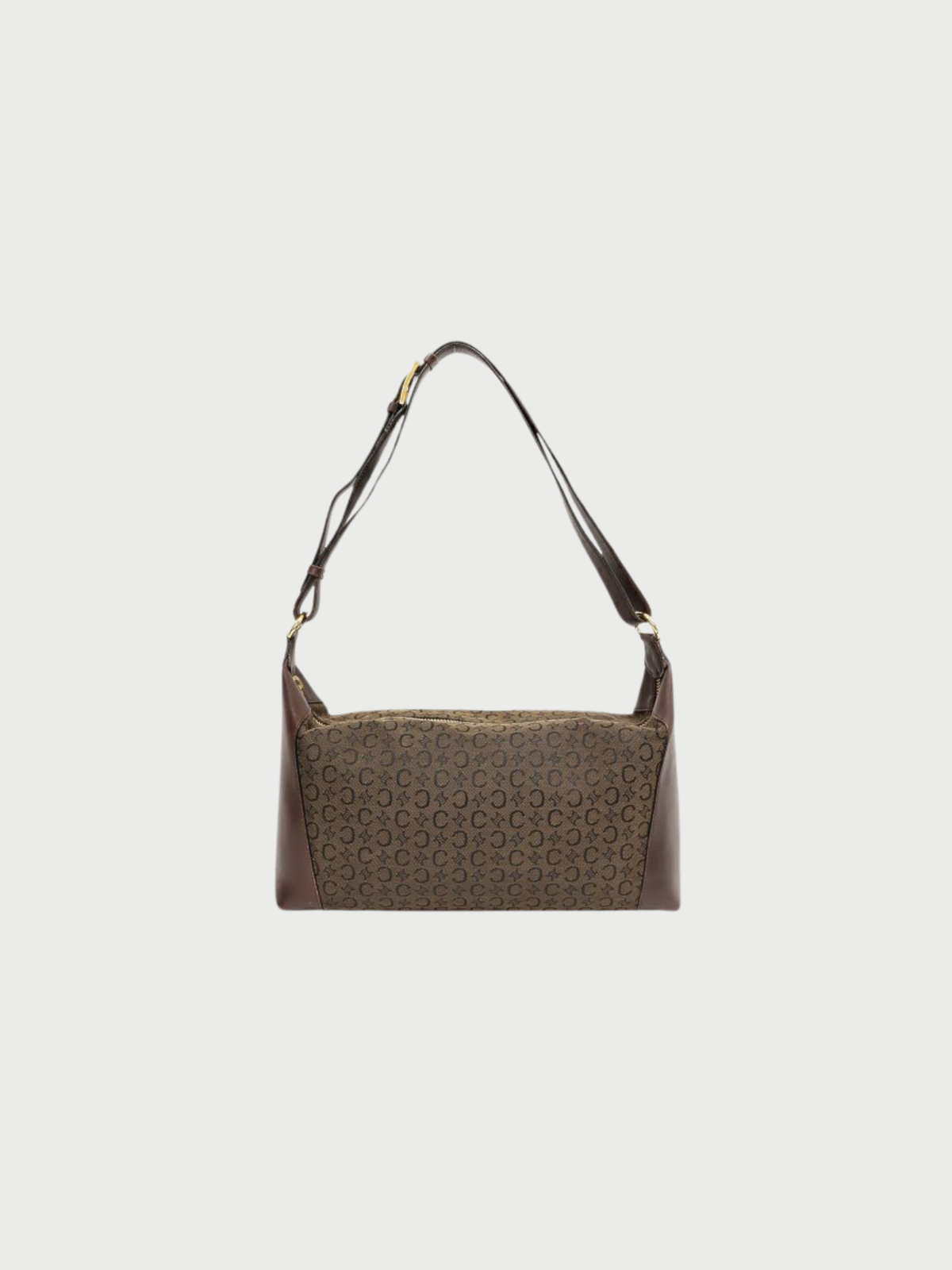Celine 2000s Brown C-Macadam Canvas Leather One-Shoulder Bagc