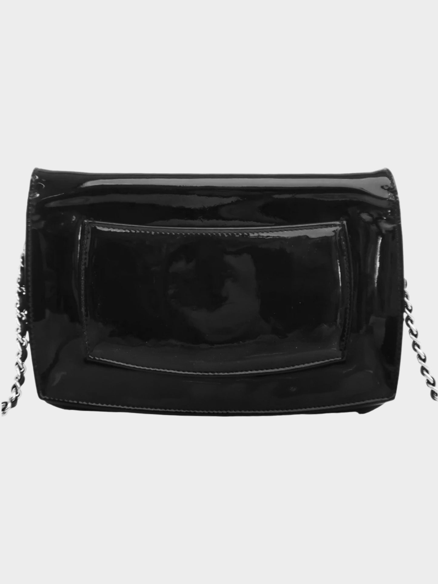 Chanel 2011 Black Patent Leather CC Wallet On Chain