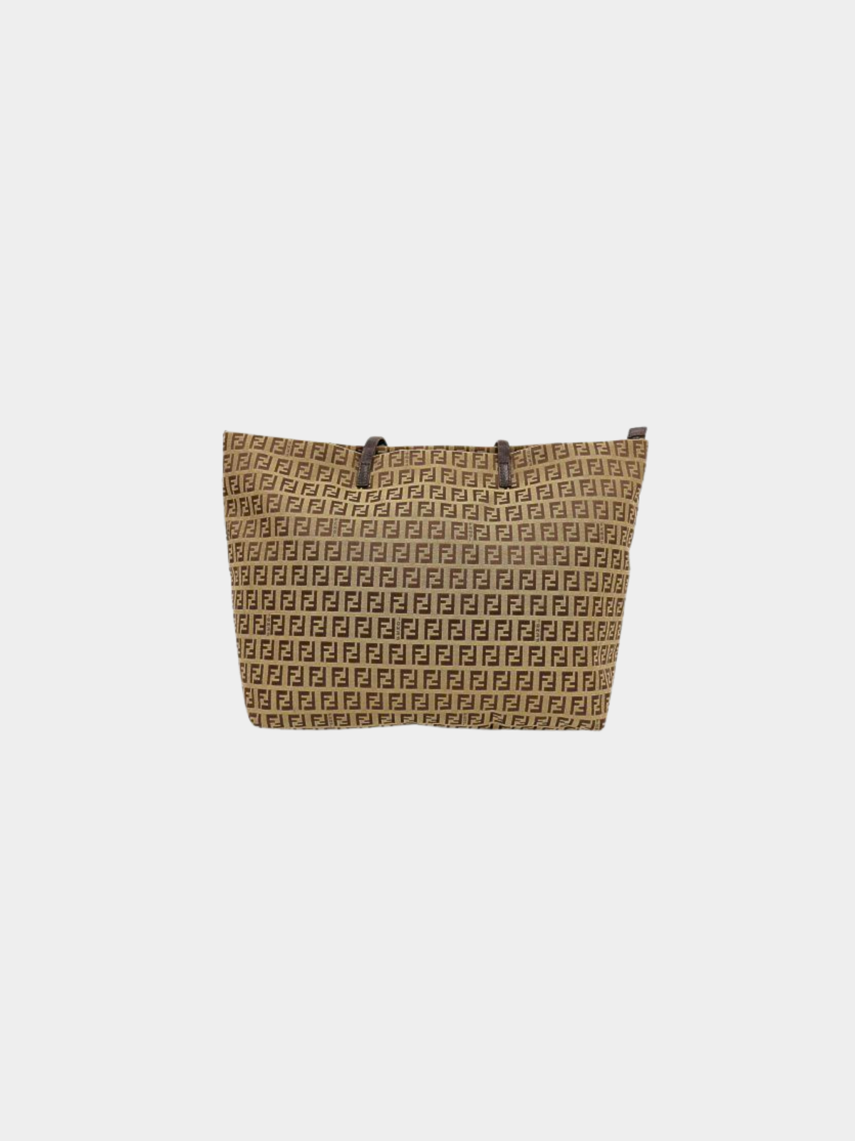 Fendi 2000s Beige and Brown Zucchino Canvas Tote Bag
