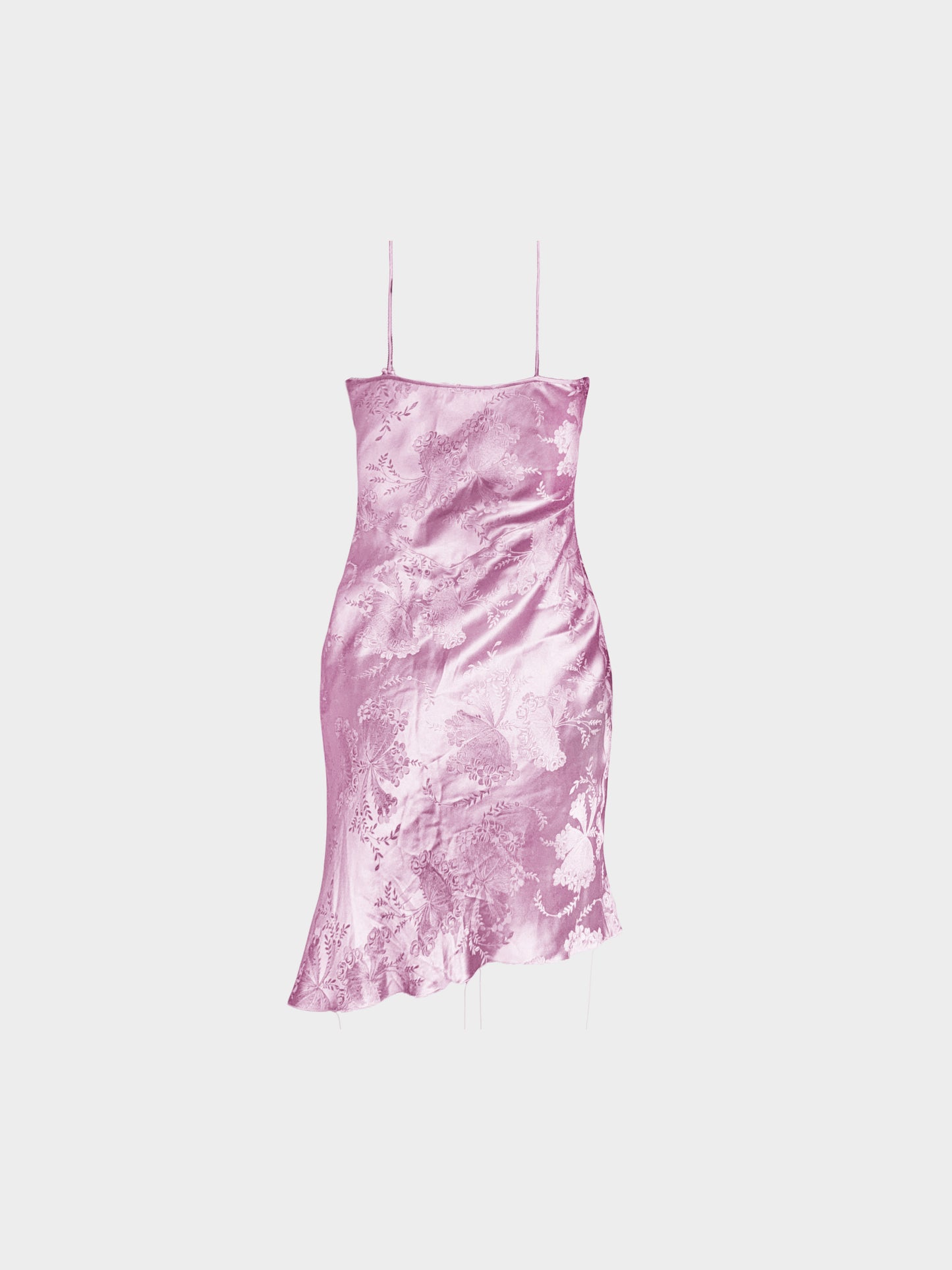Christian Dior by John Galliano 2000 Purple Silk Floral Slip Mini Dress