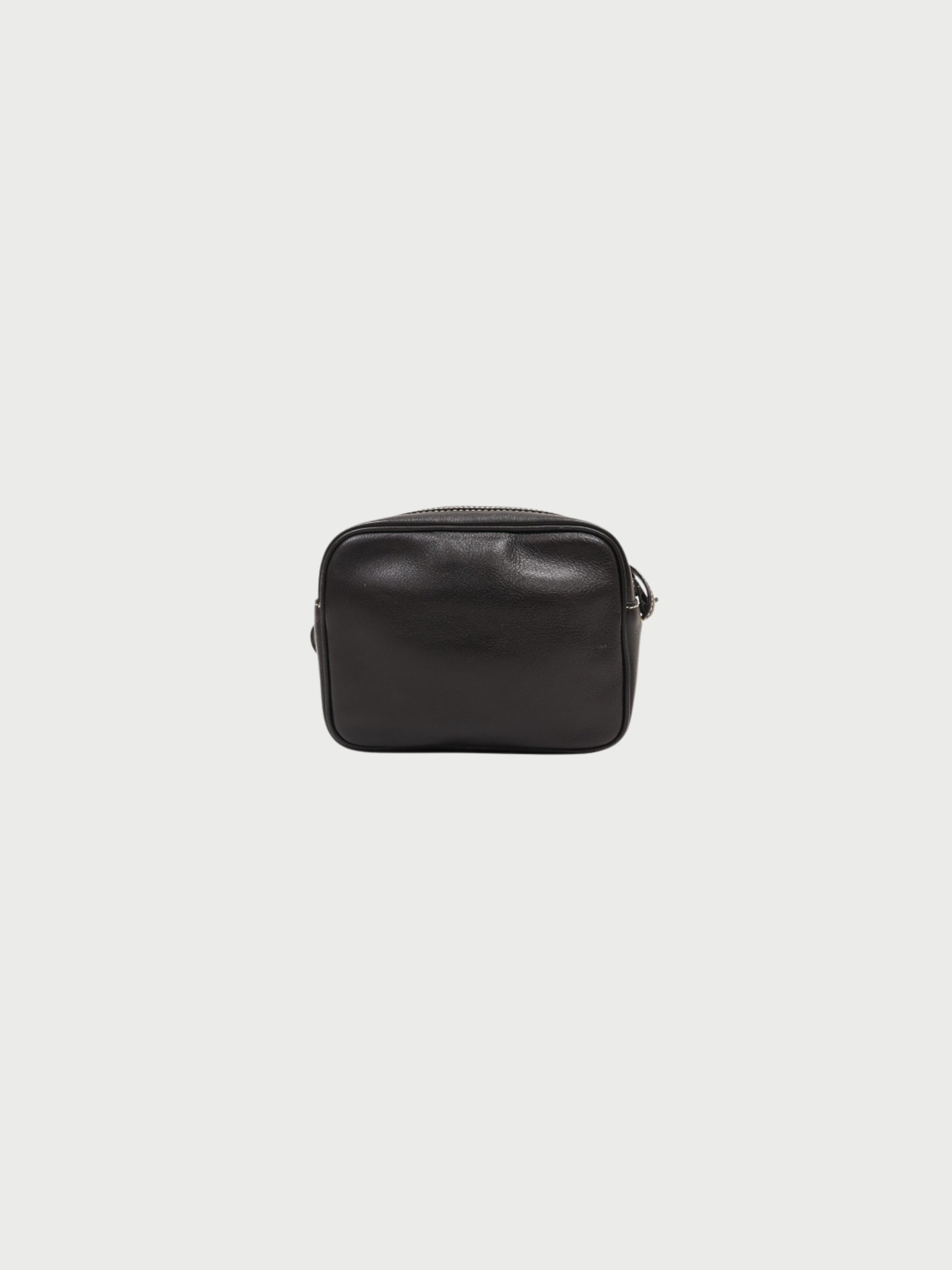 Christian Dior 2000s Black Leather CD Stitch Shoulder Bag