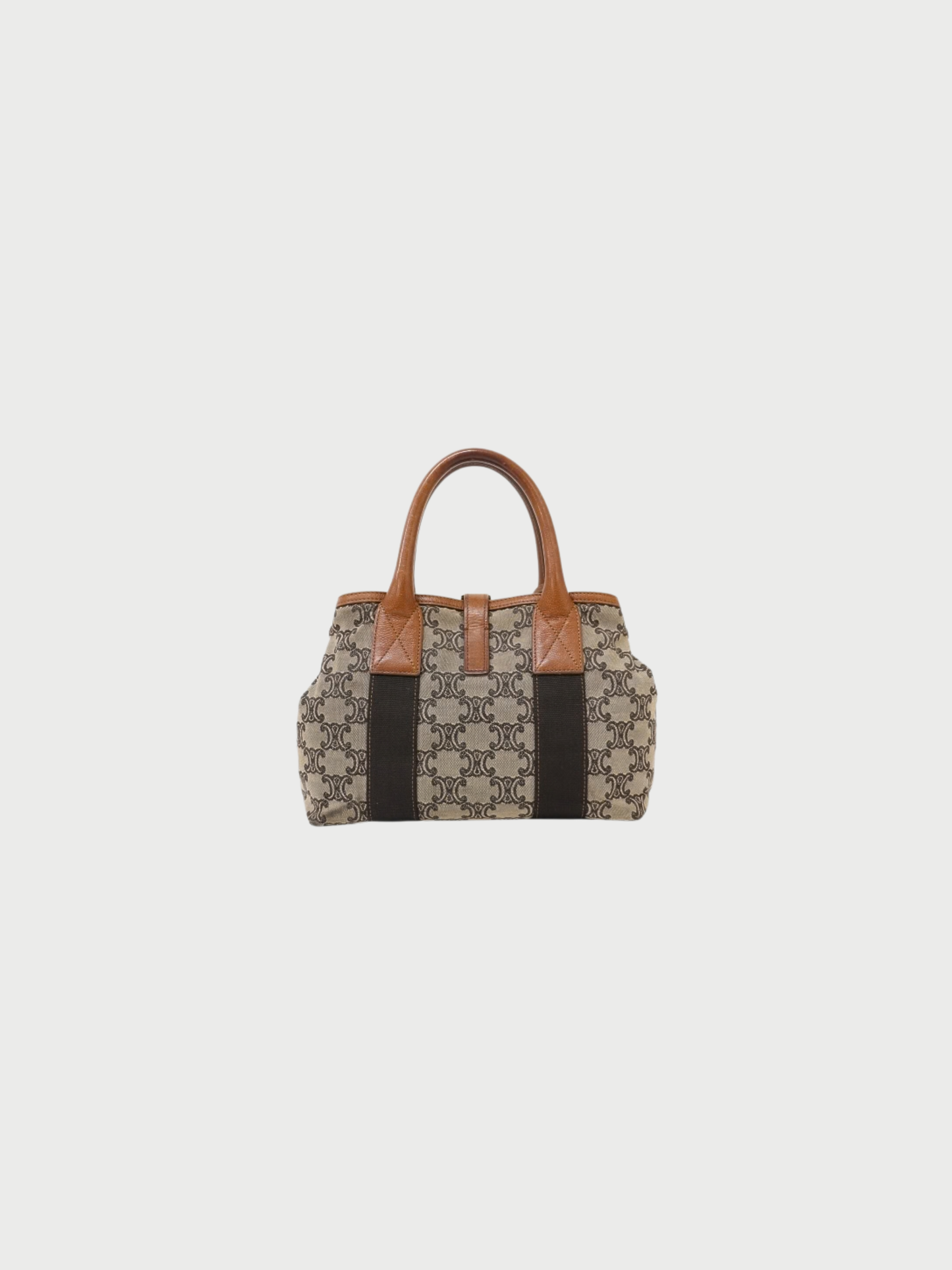 Celine 2000s Beige Brown Macadam Canvas Handbag