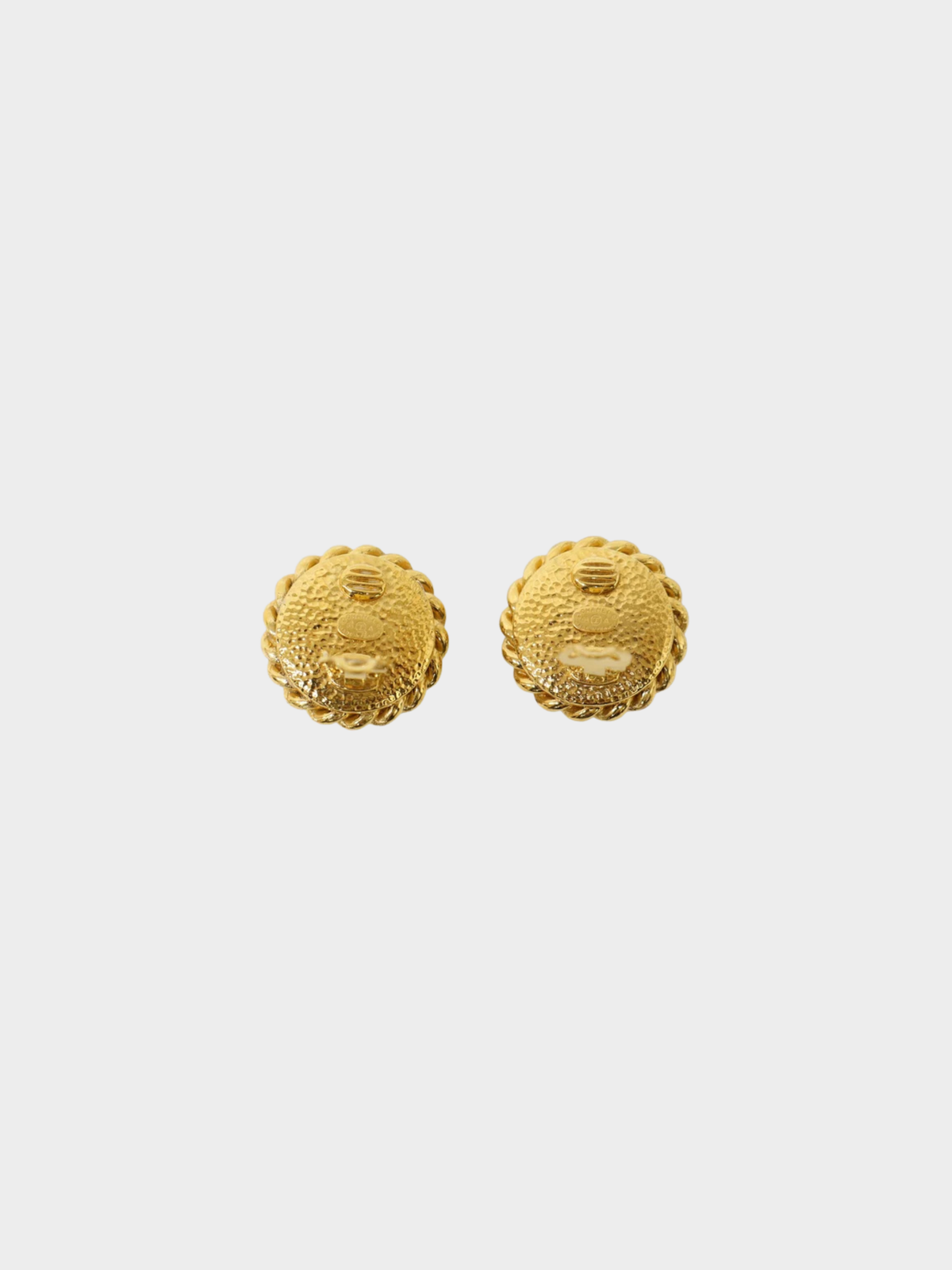 Chanel 1995 Gold Green Coco Earrings