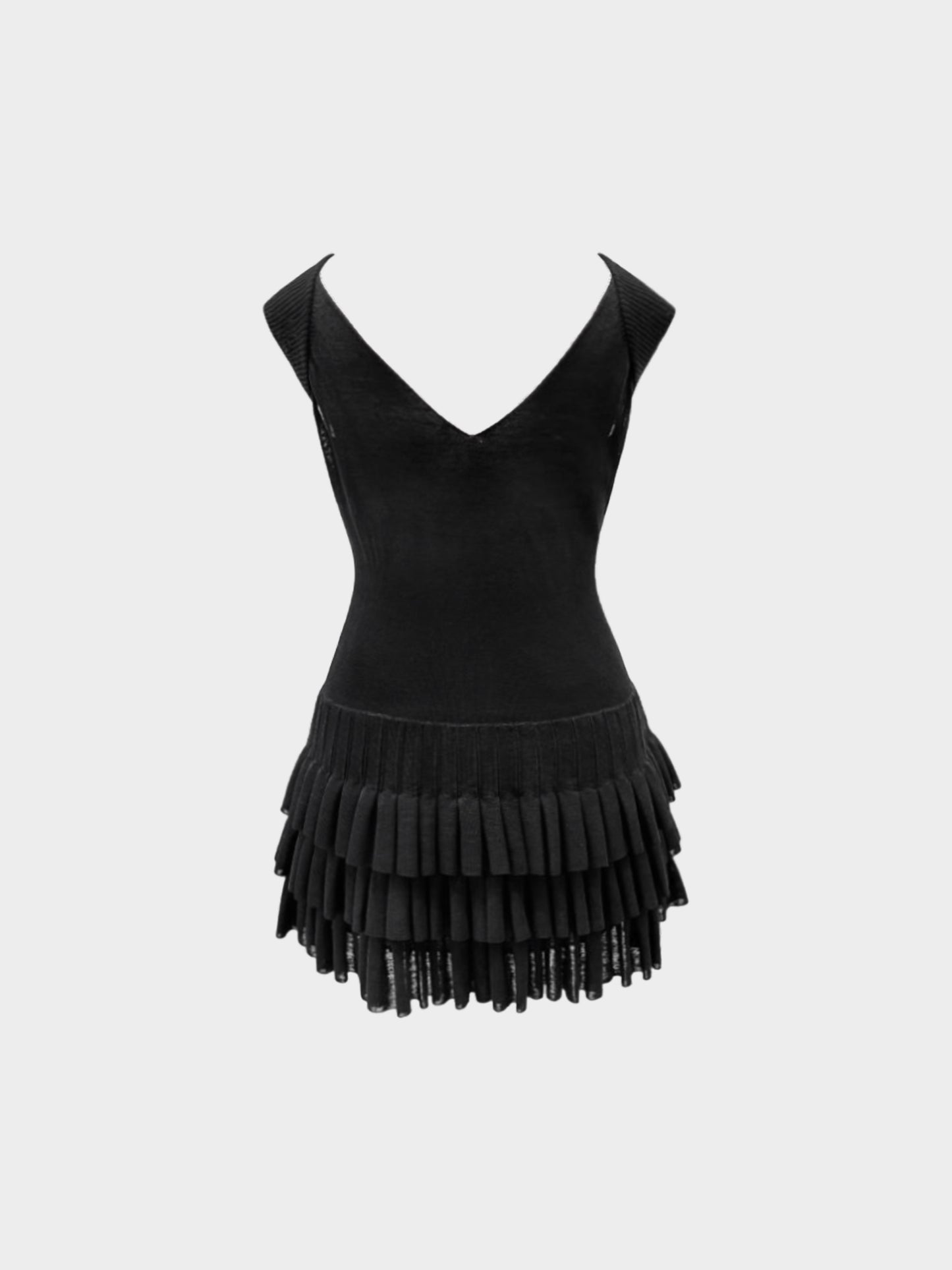 Chanel by Karl Lagerfeld 2010s Black Linen Knit Dress