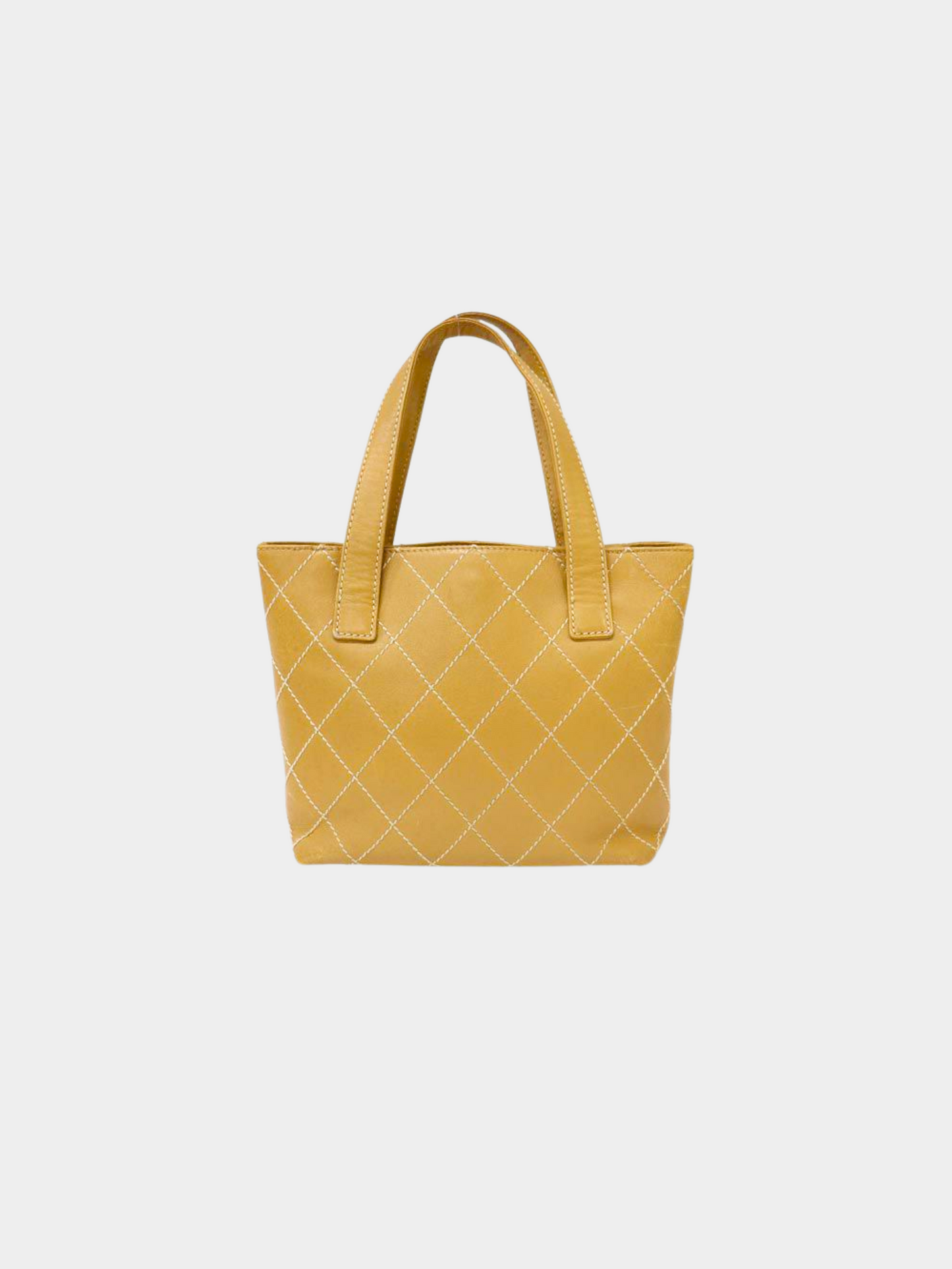 Chanel 2001 Beige Wild Stitch Tote Handbag
