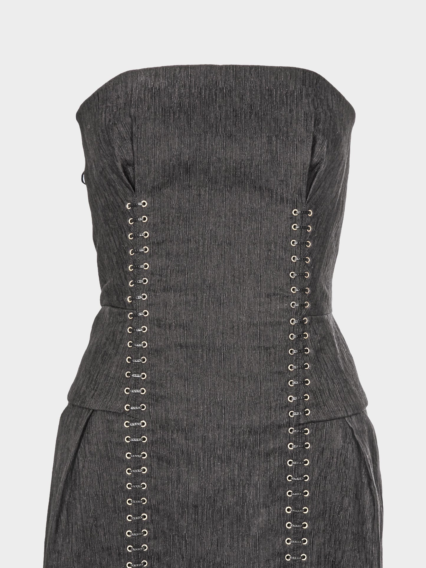 Gucci SS 2011 Black Corset-detail Peplum Dress