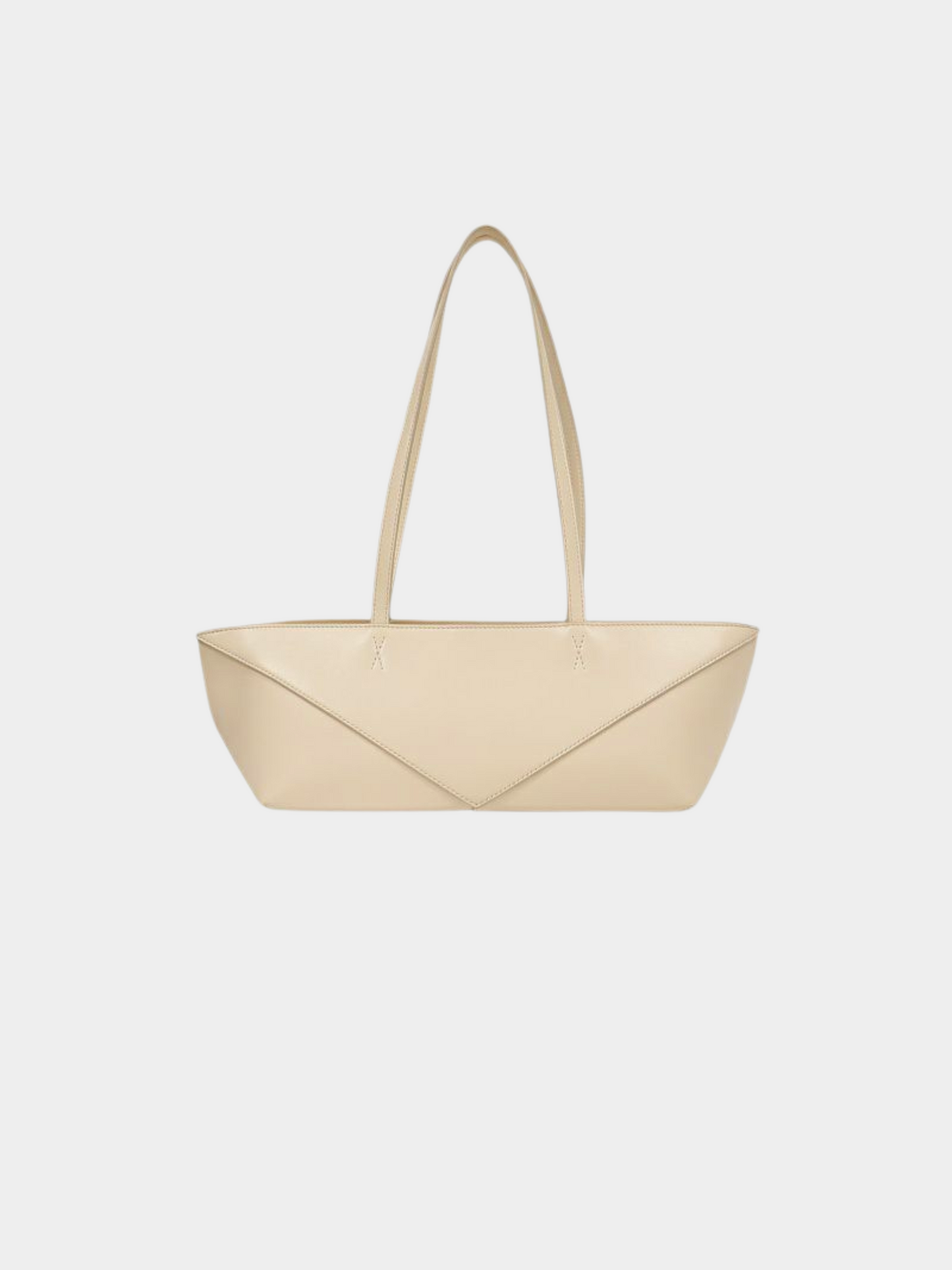 Loewe 2010s Ivory Leather Puzzle Fold Cropped Bag