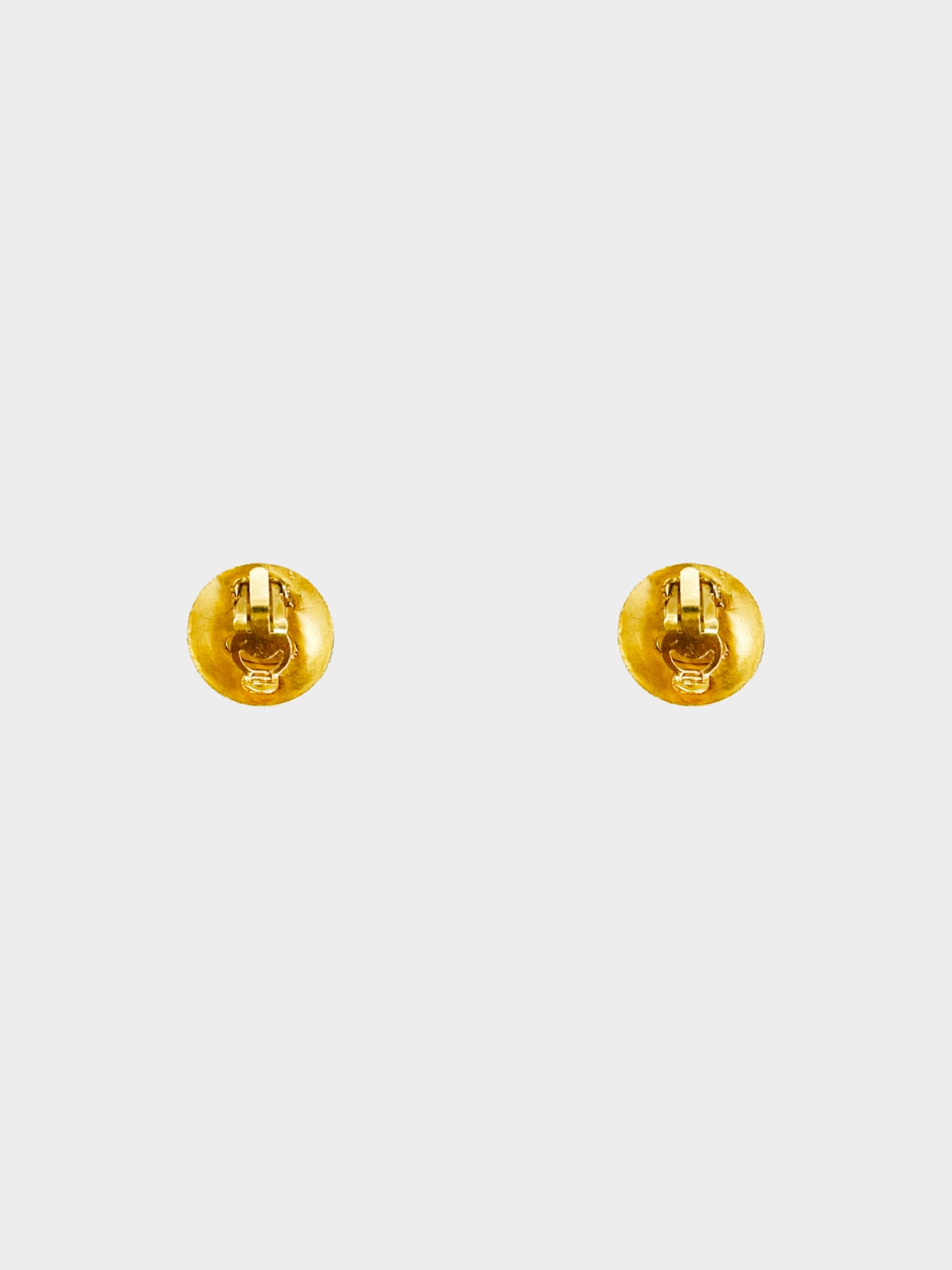 Chanel Fall 1993 Gold CC Logo Disk Clip-on Earrings