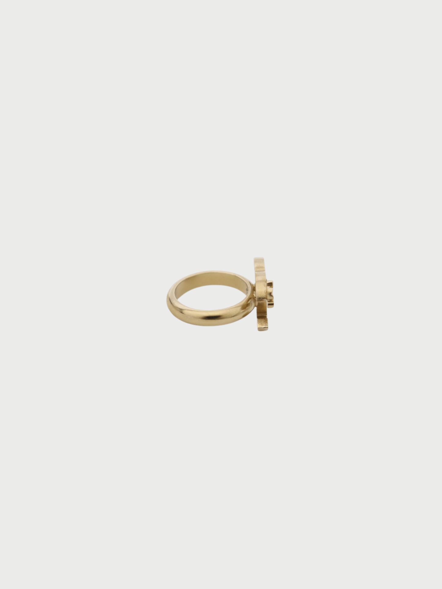 Chanel 2000s Gold Black Plated Metal COCO Ring