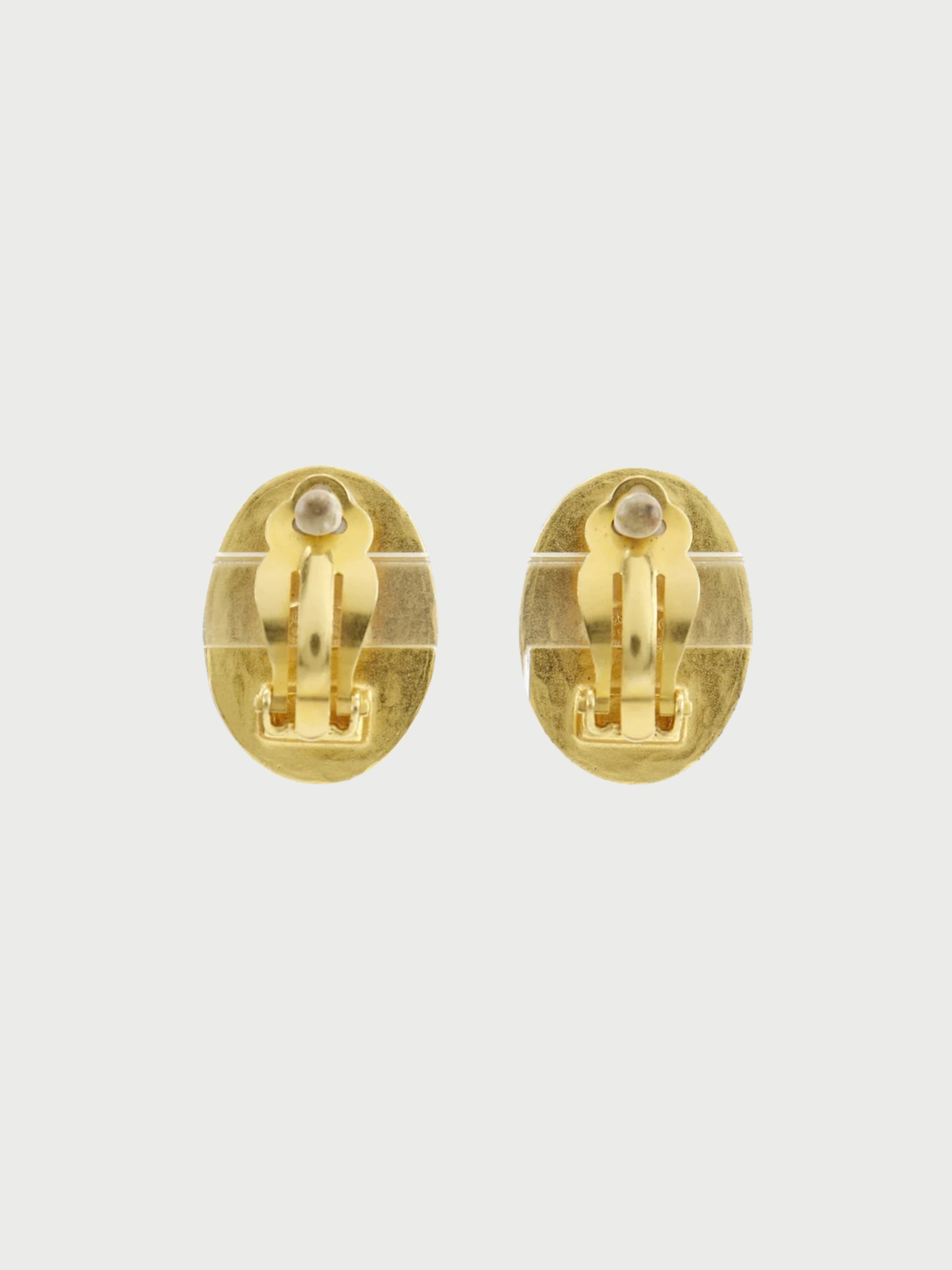 Chanel 1990s Green Gold Plated COCO Mark Earrings
