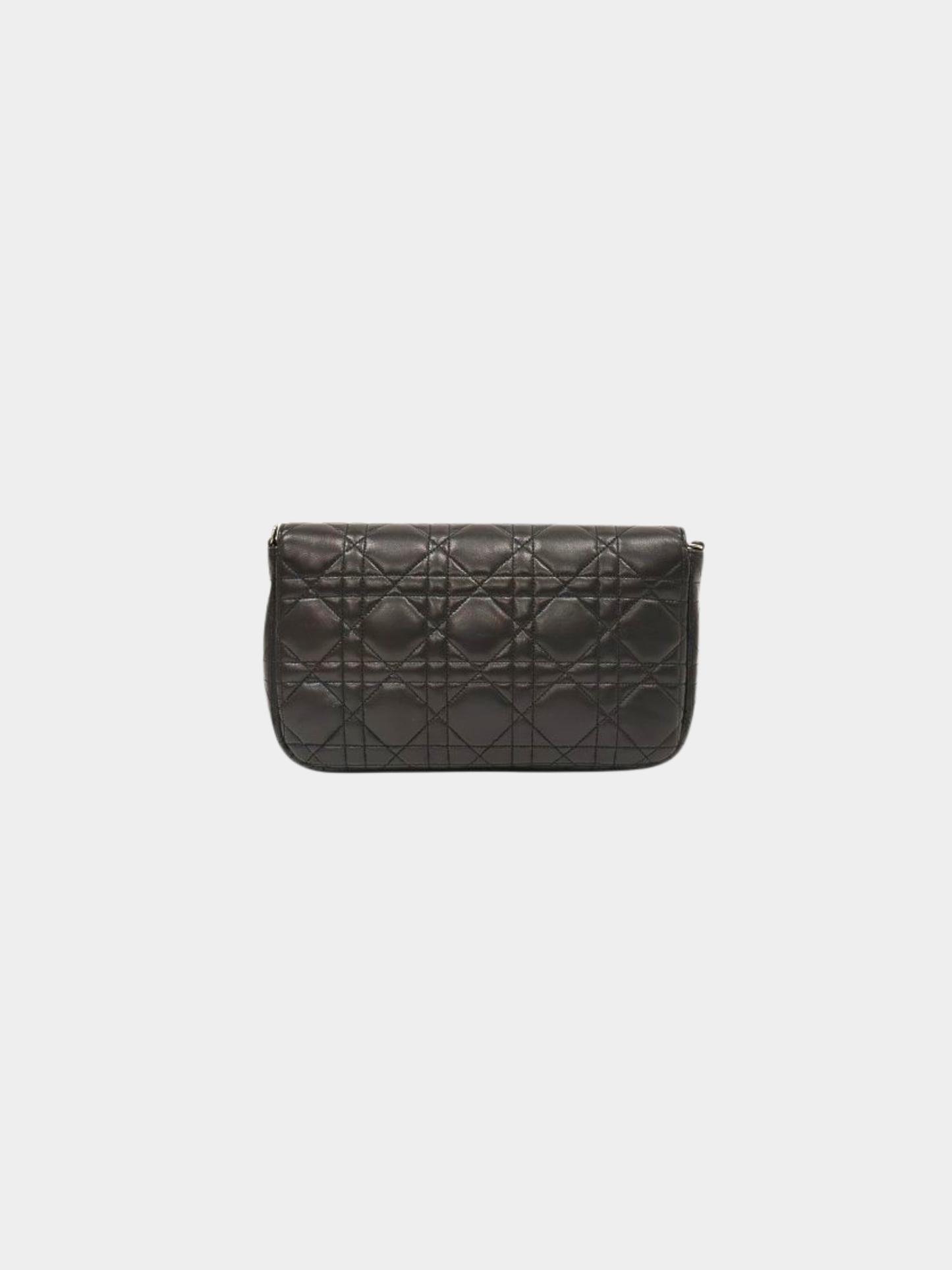 Christian Dior 2010s Black Cannage New Lock Leather Chain Shoulder Bag