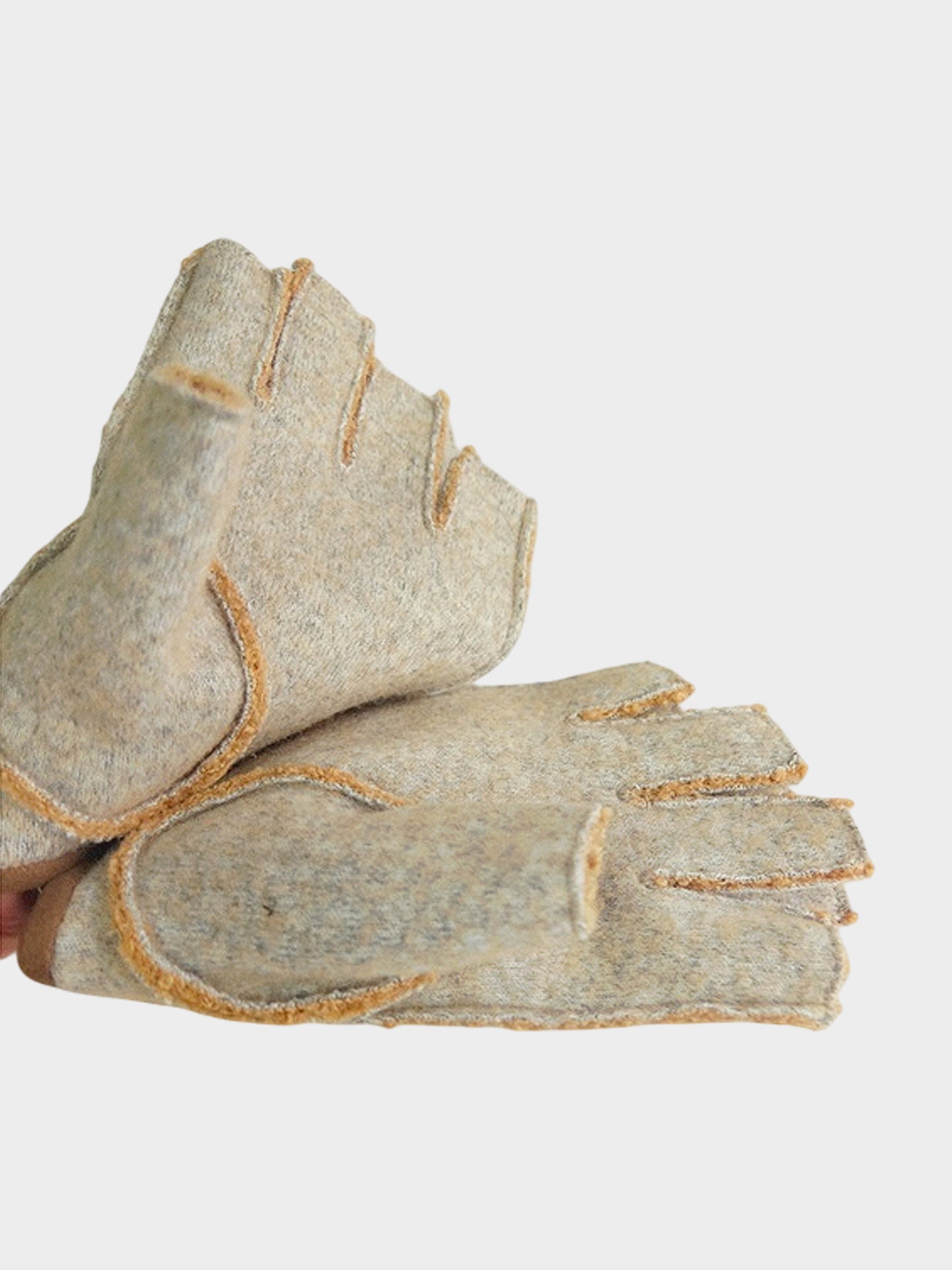 Vivienne Westwood 2000s Beige Embroidered Fingerless Gloves