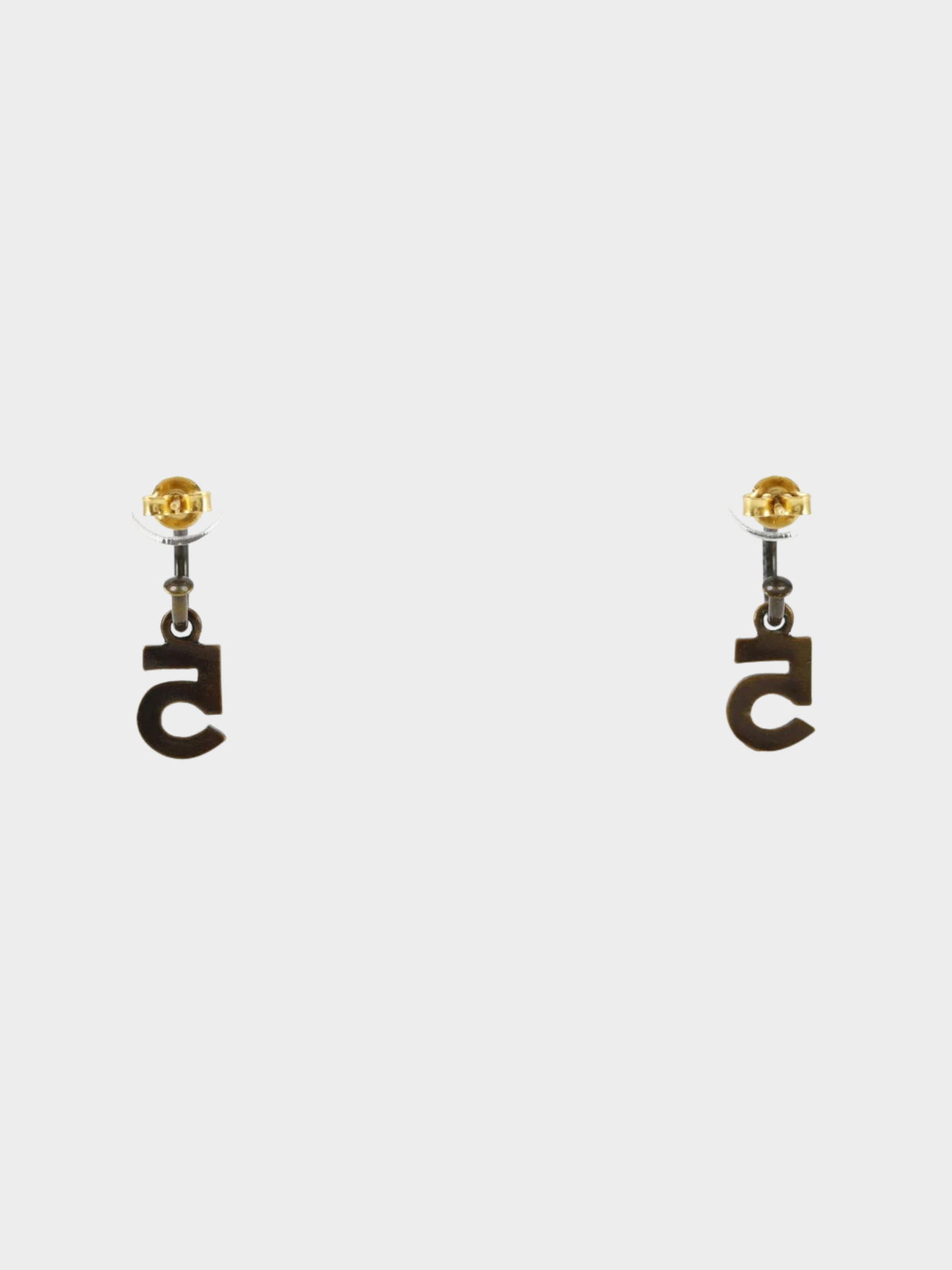 Chanel Fall 1997 Gold Plated No.5 Earrings