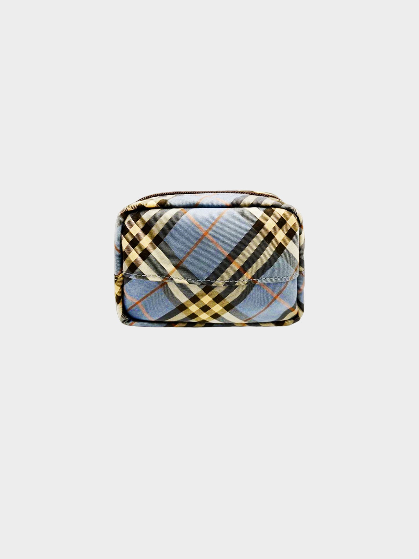 Burberry Blue Label 2000s Blue and Beige Nova Check Pouch Bag