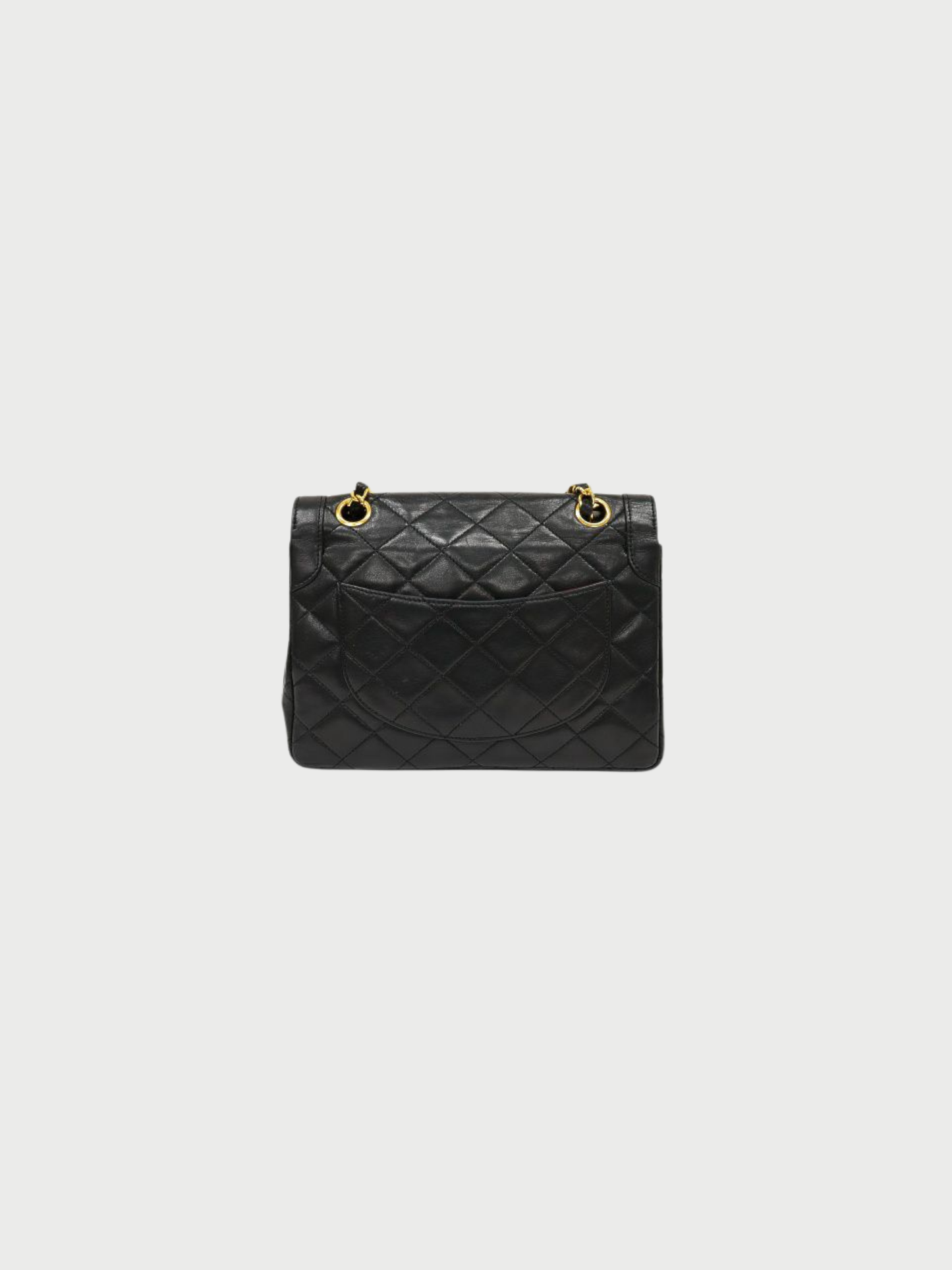 Chanel 1980s Black Lambskin Paris-Limited Matelassé Double Flap Shoulder Bag