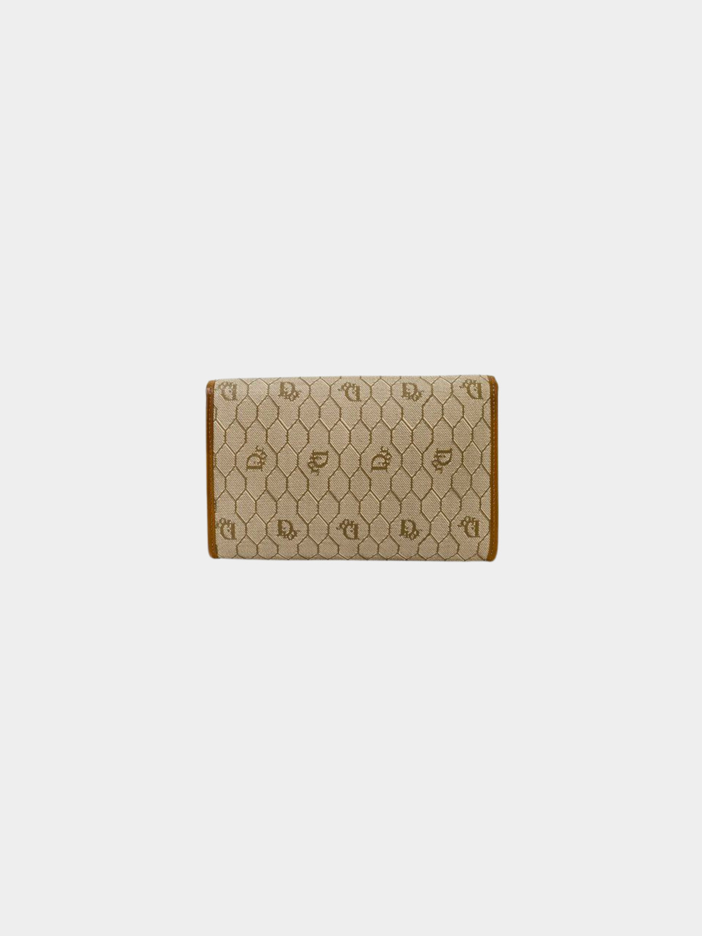 Christian Dior 2000s Beige Honeycomb PVC Chain Shoulder Bag