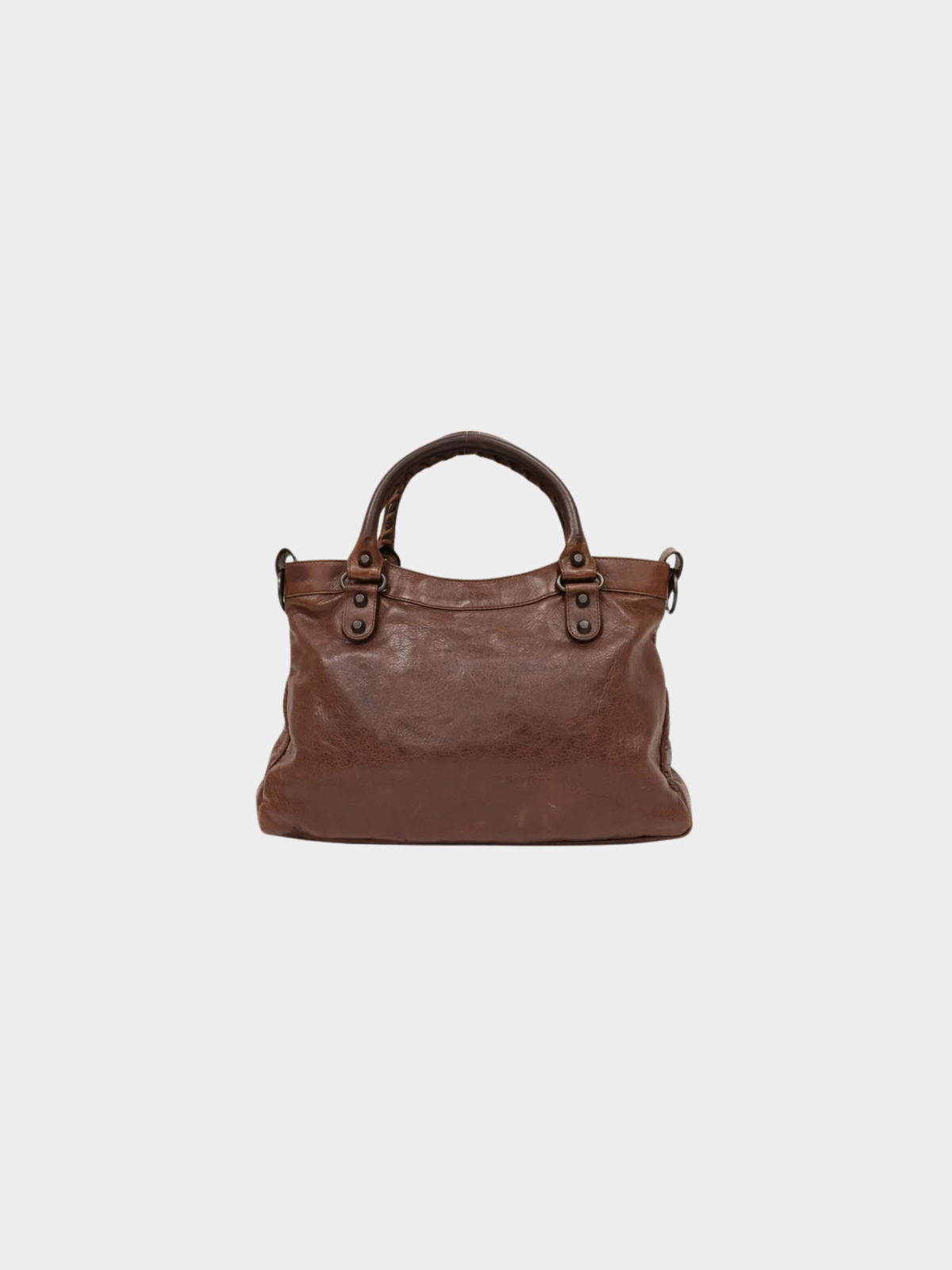Balenciaga 2000s Brown Leather The Town Bag