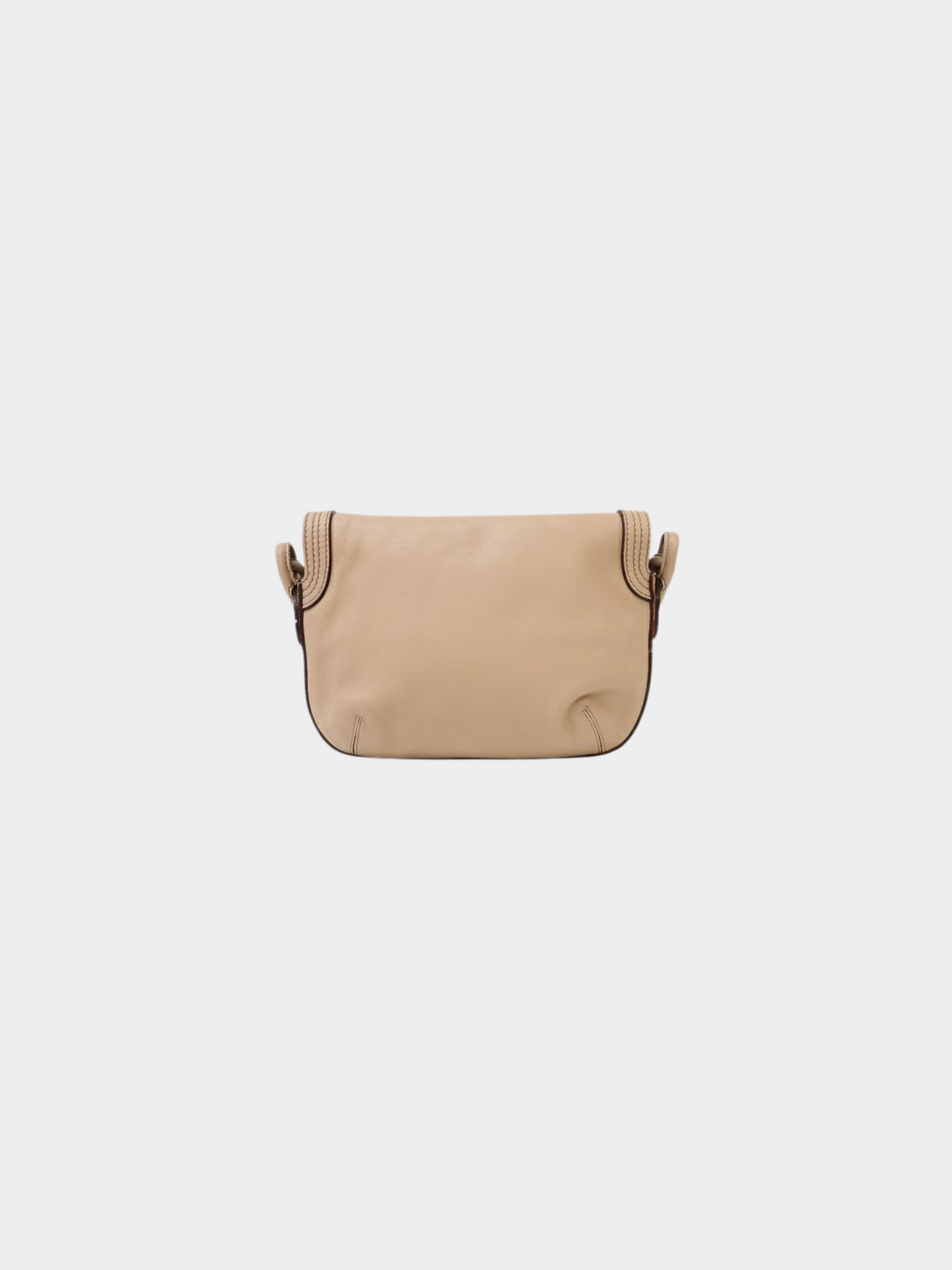 Loewe 2000s Beige Logo-Stamped Leather One-Shoulder Bag