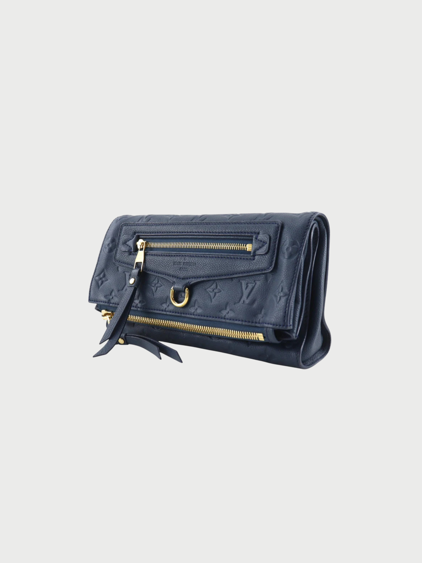 Louis Vuitton 2011 Orange Navy Monogram Vernis Petillant Clutch Bag