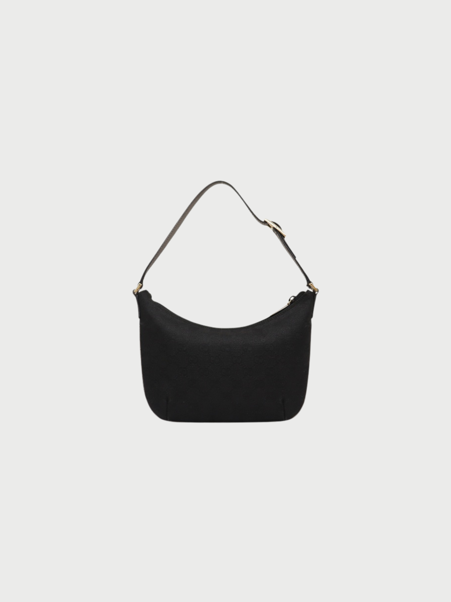 Gucci 2001 Black GG Canvas Leather One-Shoulder Bag