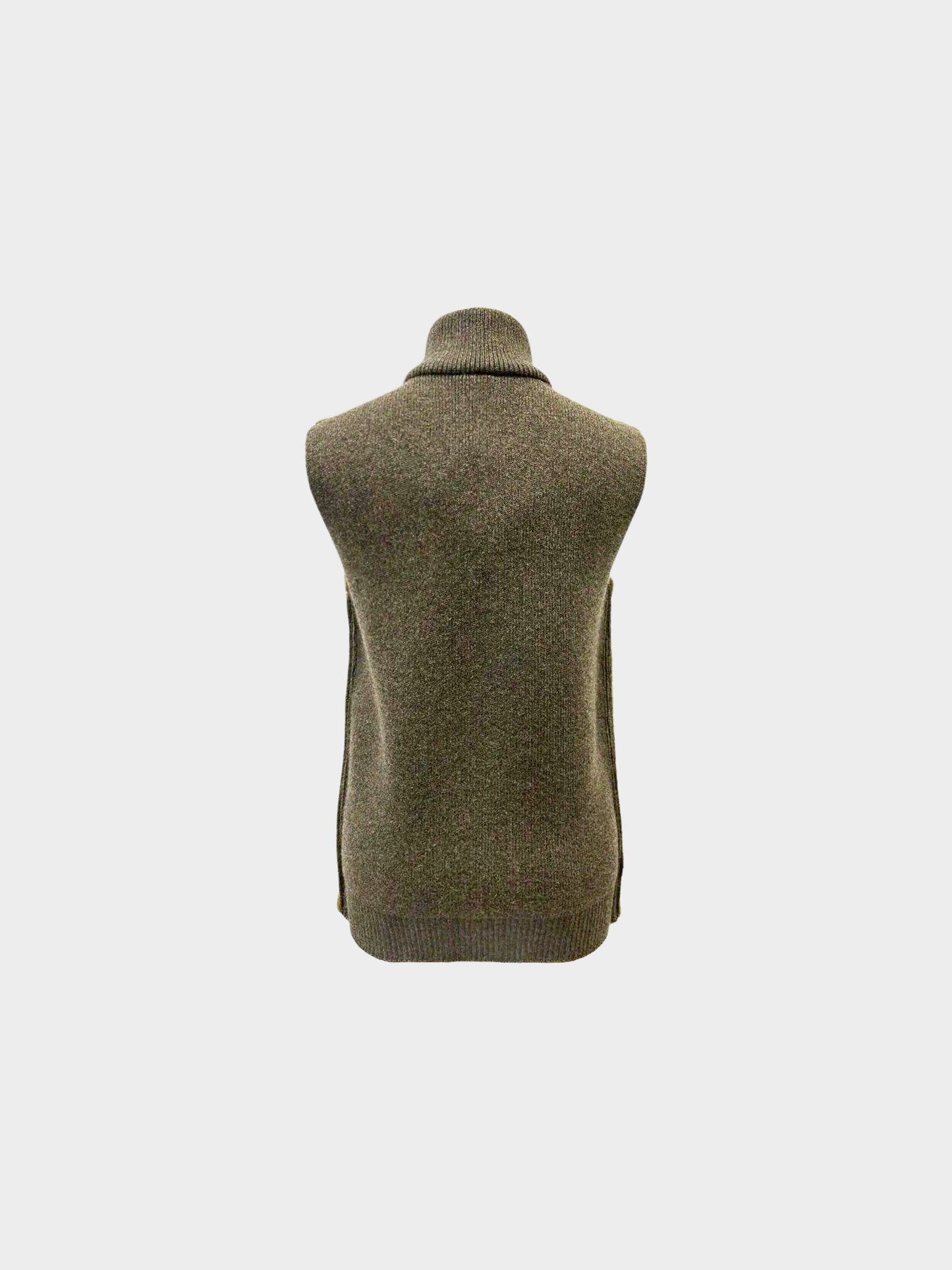 Loewe FW 2023 Green Shearling and Wool Knit Vest