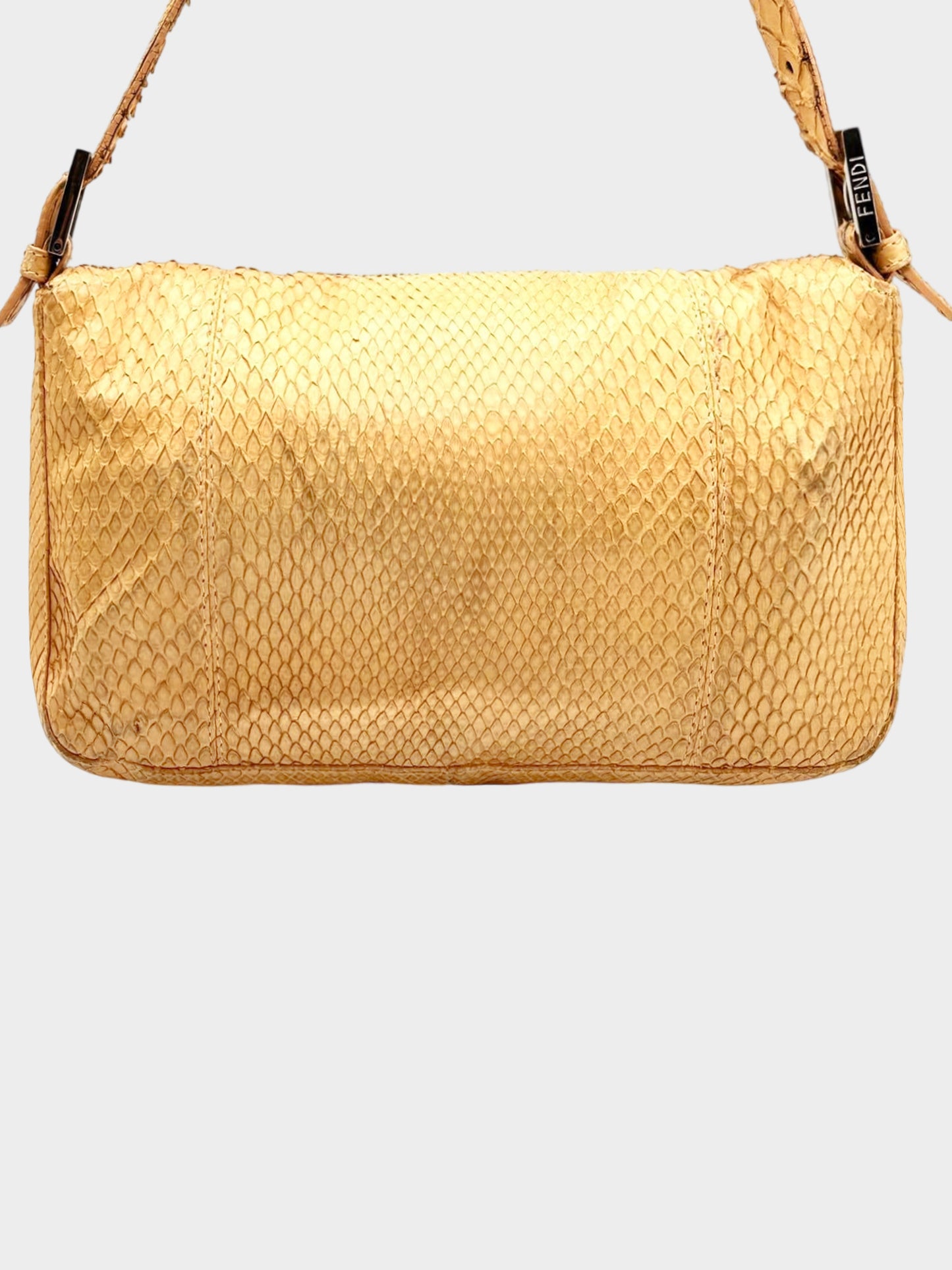 Fendi 2000s Beige Python Baguette Bag