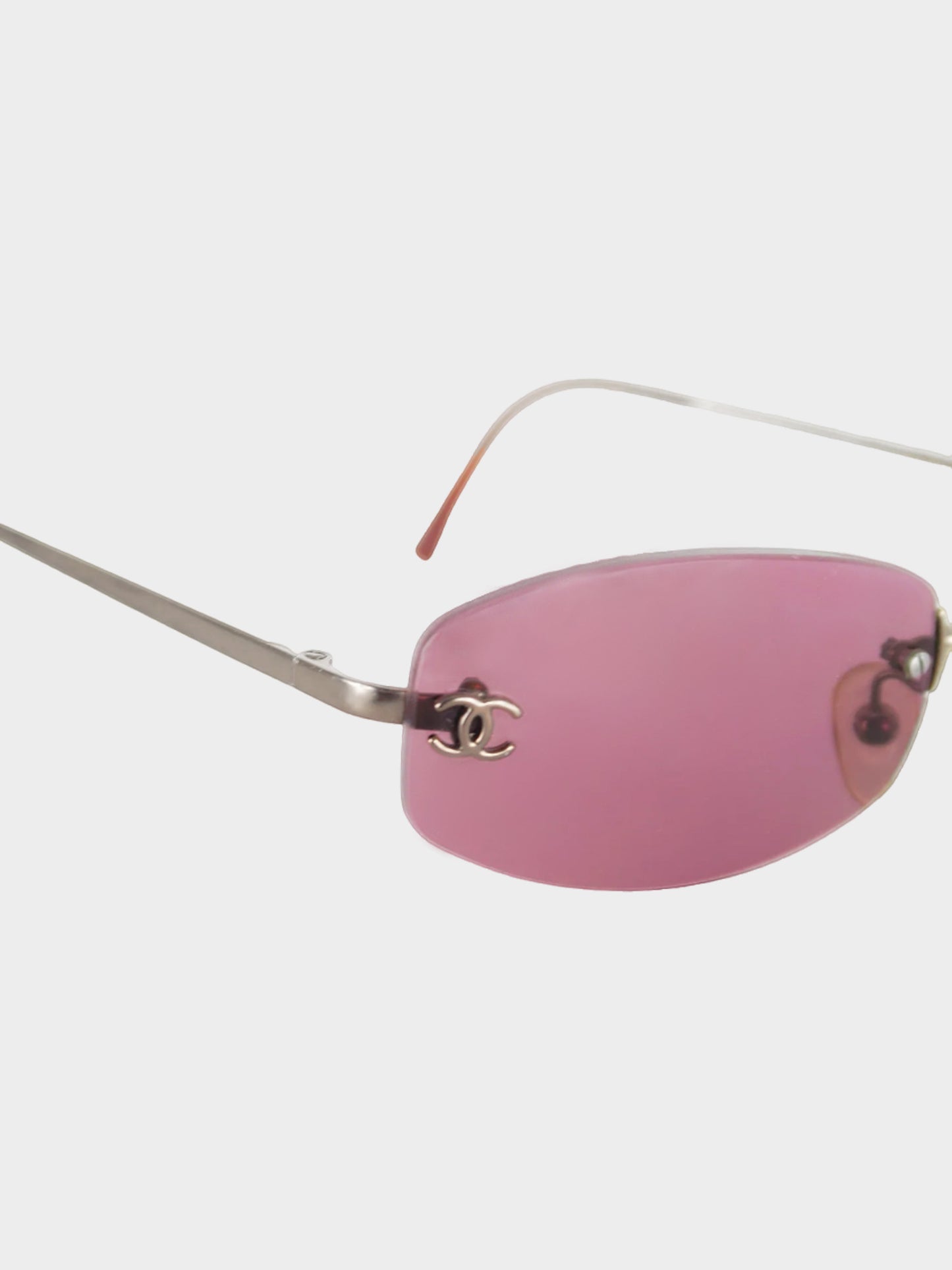 Chanel 2000s Pink Rimless Sunglasses