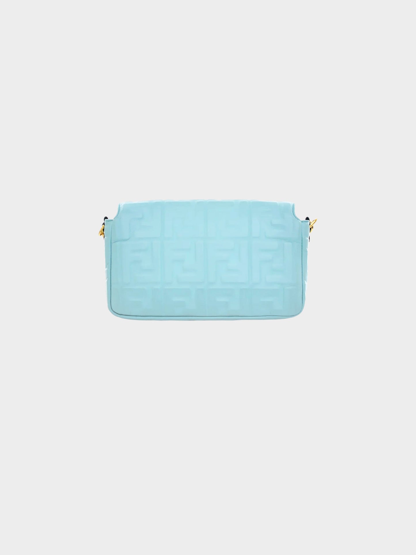 Fendi 2023 Blue FF Embossed Leather Baguette