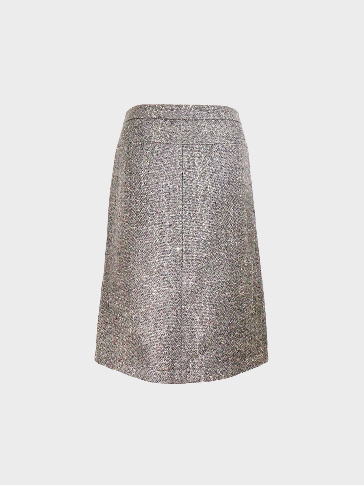 Louis Vuitton 2000s Grey Viscose Blend Button Midi Skirt
