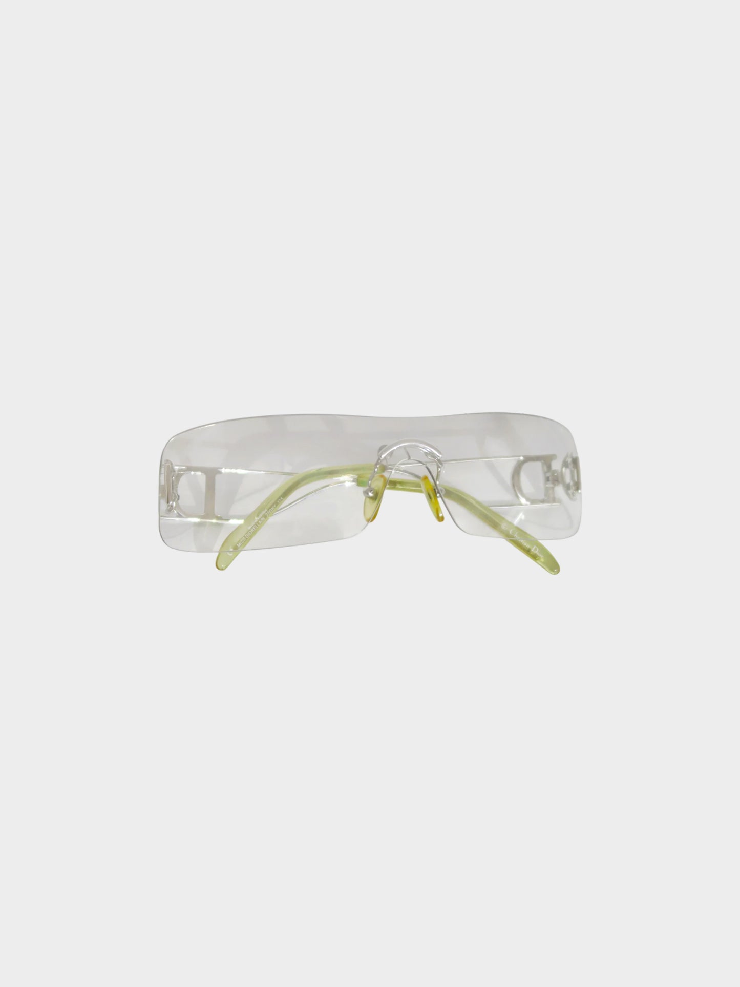Christian Dior 1990s Clear Lens UV Tinted Shield Sunglasses
