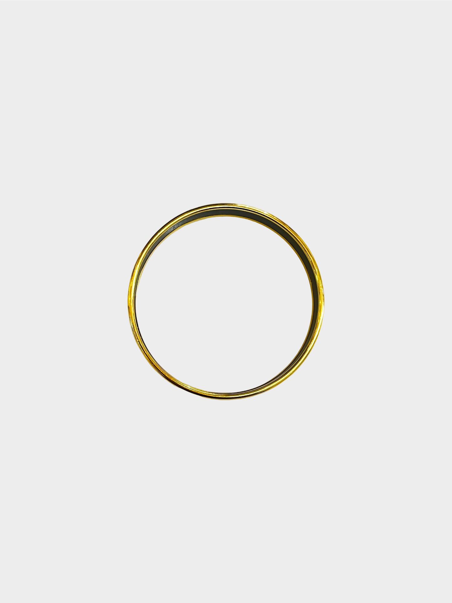 Hermès 2010s Black Enamel Caléche Gold Plated Bangle