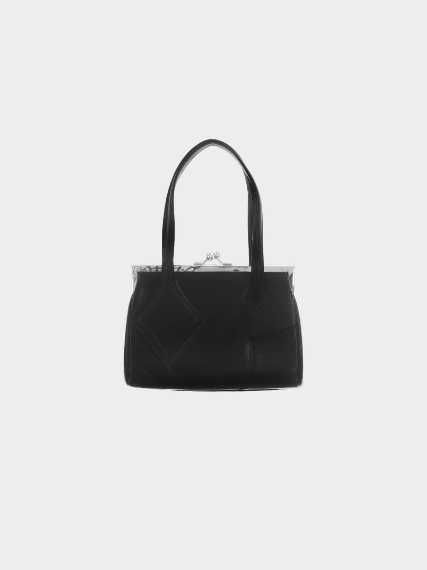 Vivienne Westwood 2010s Black Metal Frame Leather Bag