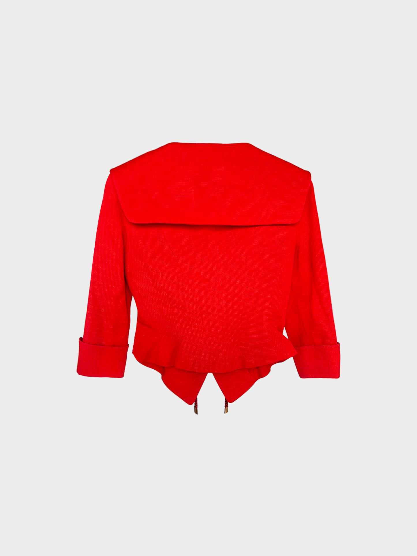 Thierry Mugler 1990s Red Cutout Sailor Style Blazer