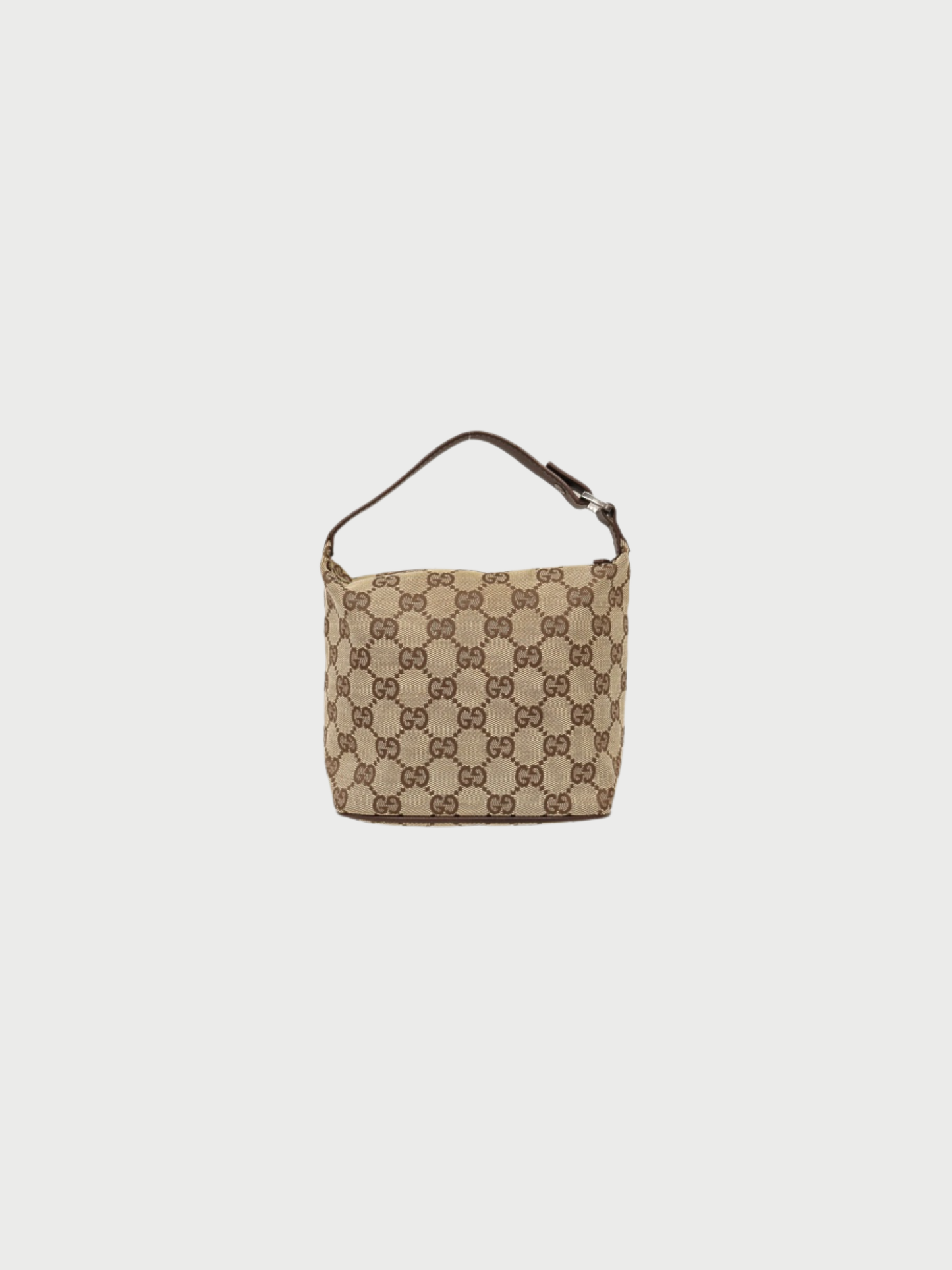Gucci 2000s Brown Beige GG Canvas Leather Mini Handbag