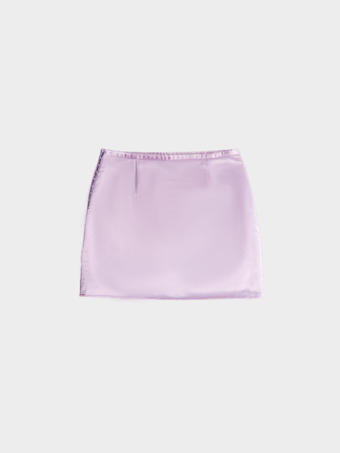 Miu Miu SS 1998 Lilac Satin Mini Skirt with Fleece Lining