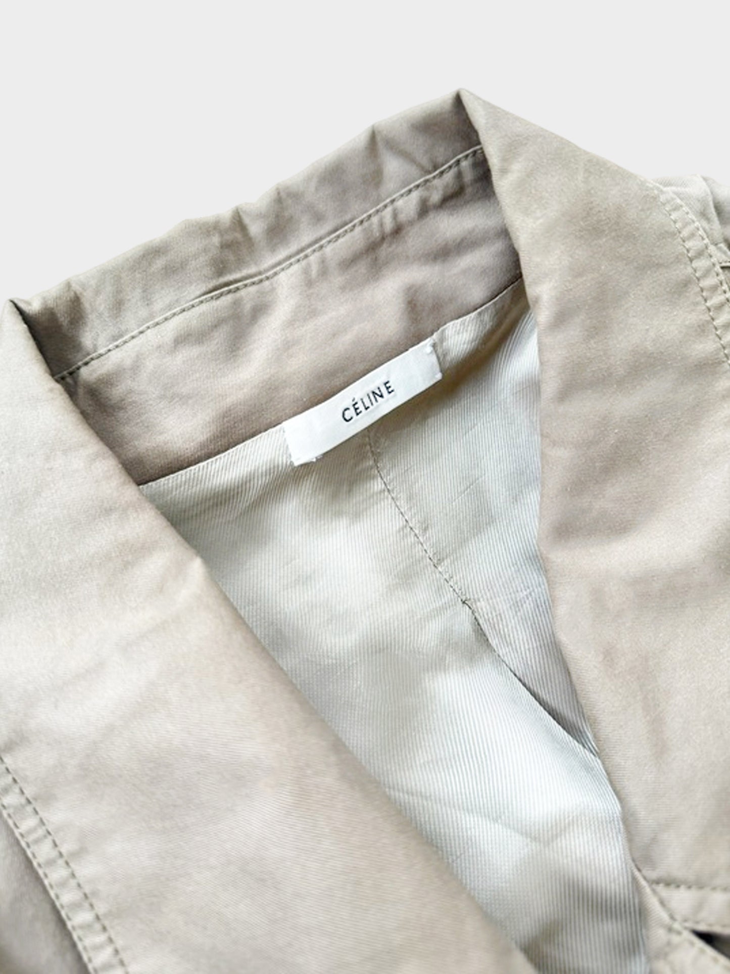 Celine by Phoebe Philo 2010s Beige Double Breasted Trench Coat