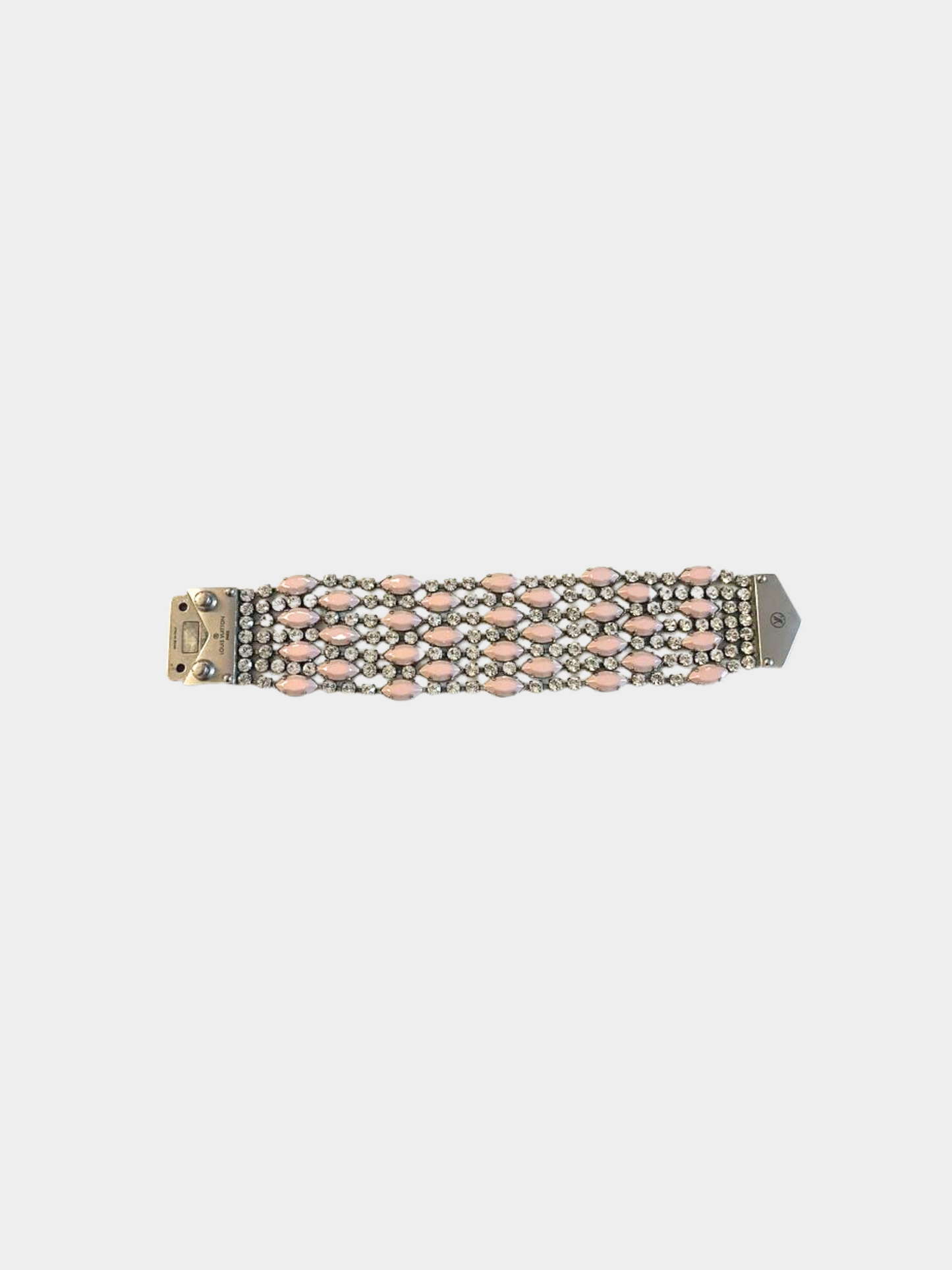Louis Vuitton 2010s Silver Multistrand Crystal Bracelet