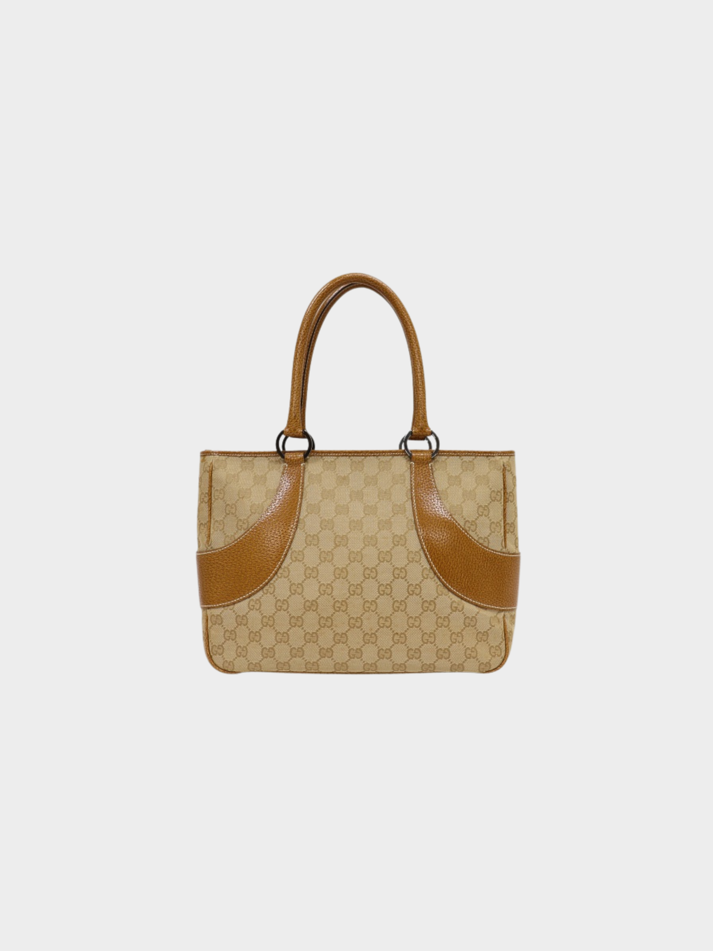 Gucci 2000s Beige Brown GG Canvas Tote Bag