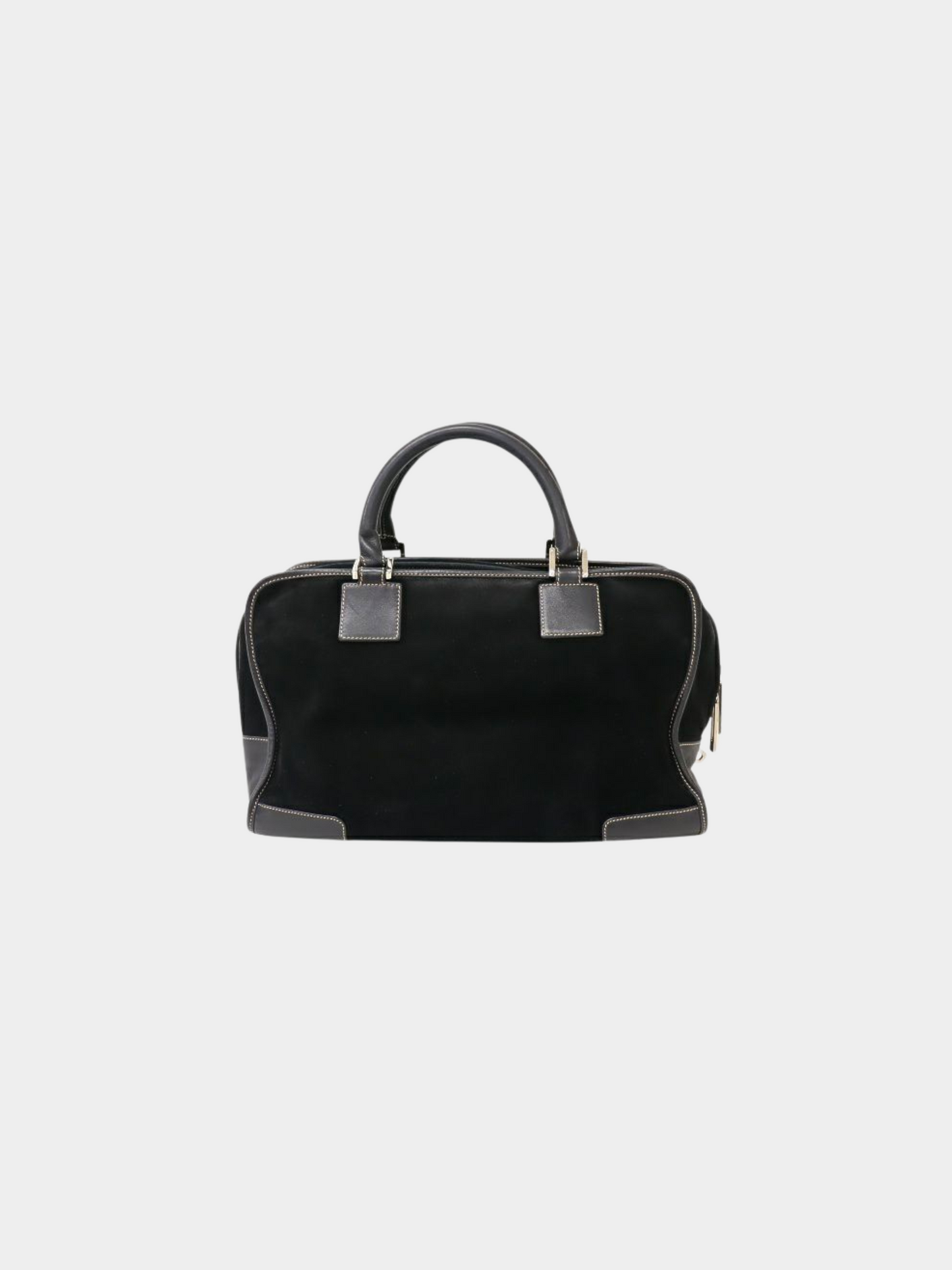 Loewe 2000s Black Suede and Leather Amazona 36 Bag