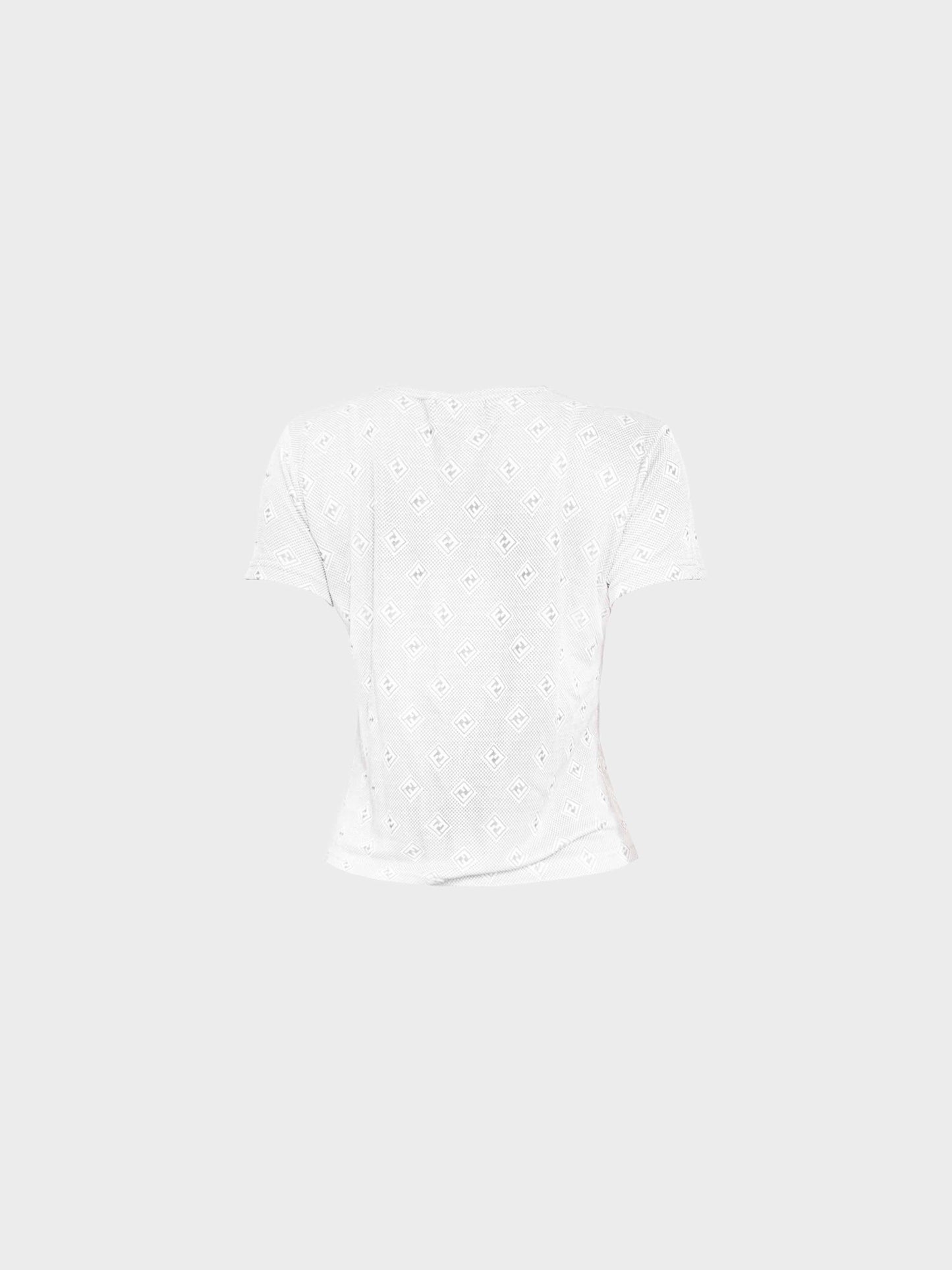Fendi 2000s White FF Logo Knit Top