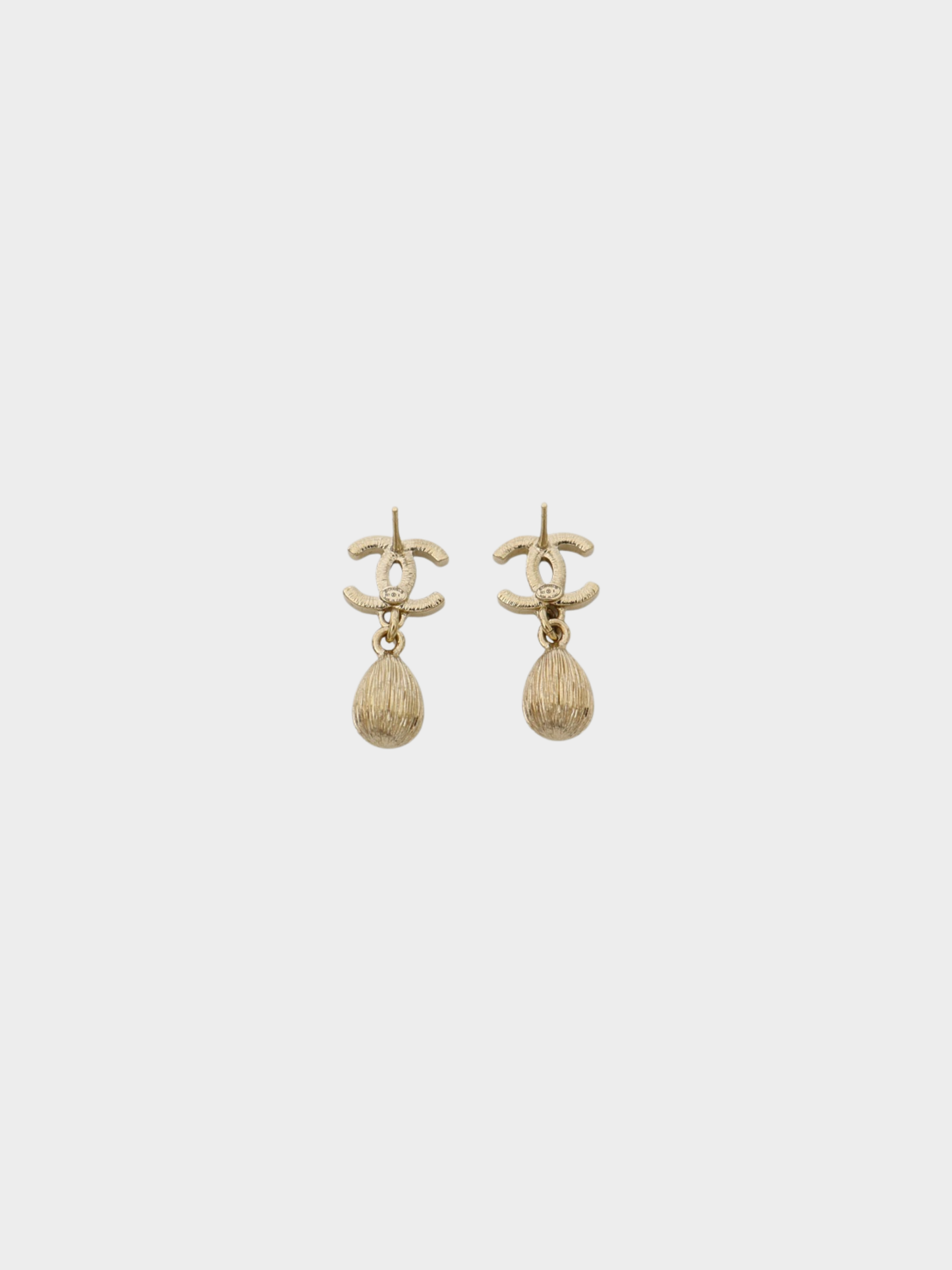Chanel 2021 Gold Black Rhinestone COCO Swing Earrings