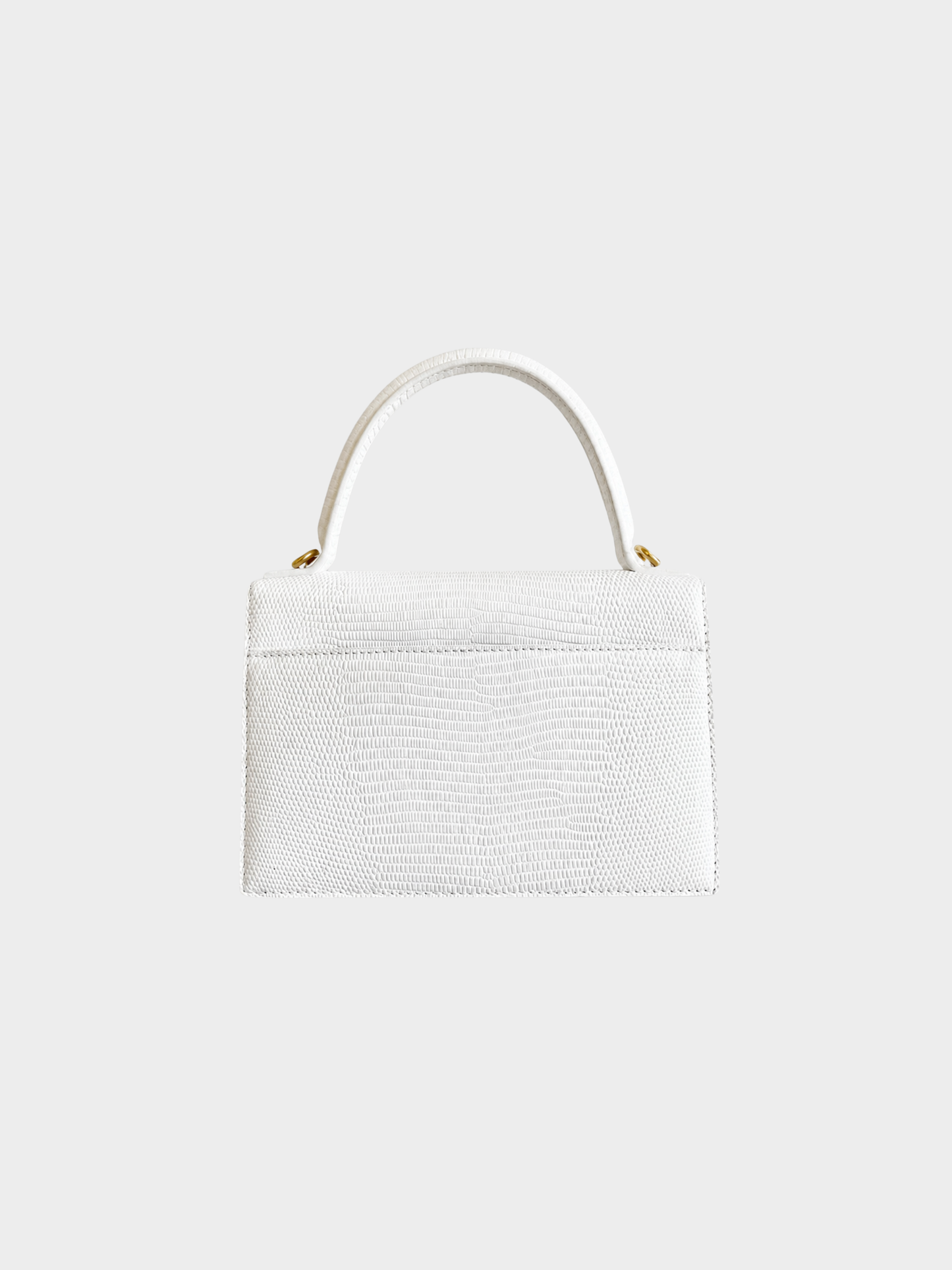 Balenciaga 2020s White Embossed Lizard XS Sharp Top Handbag