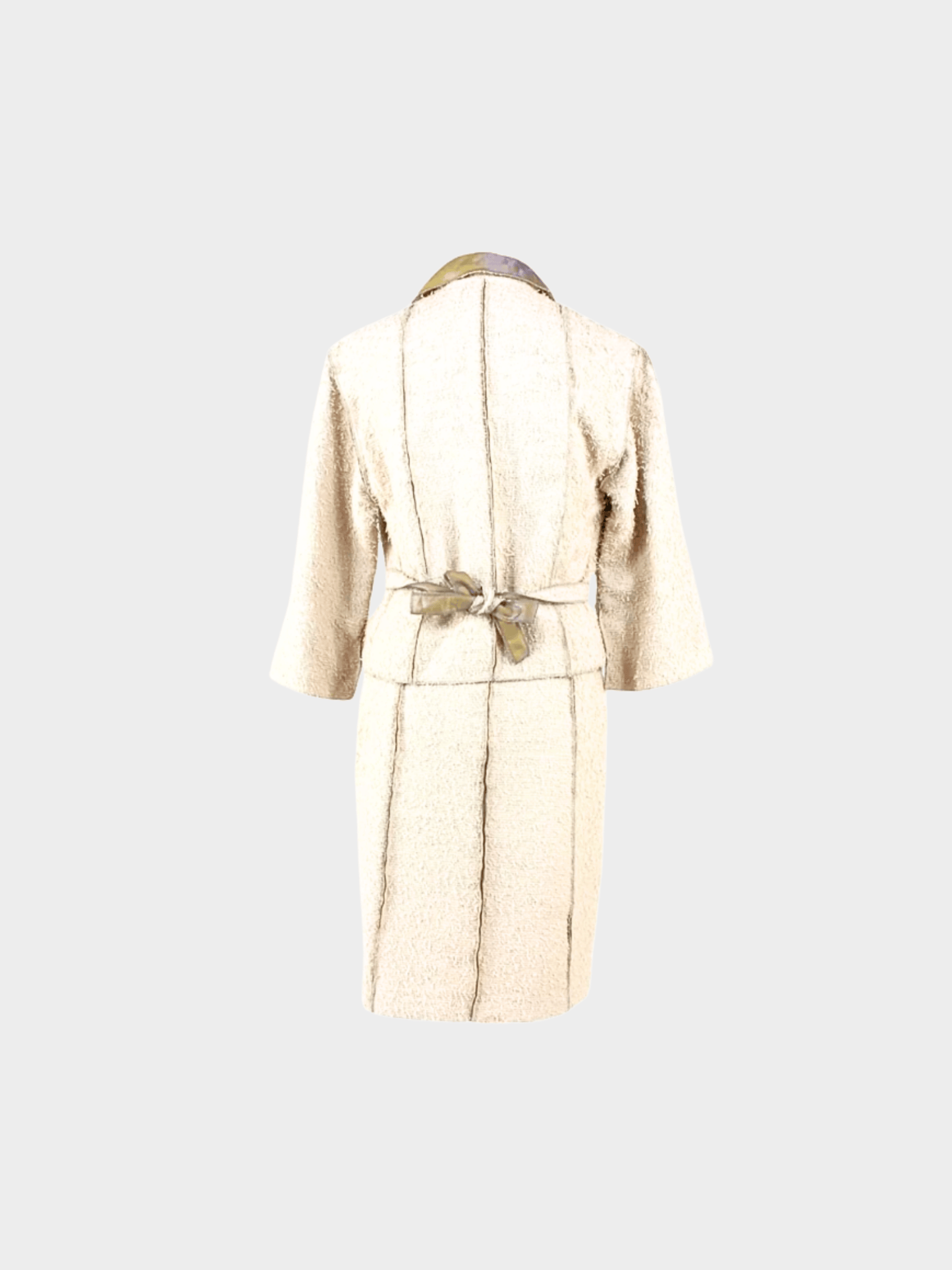 Chanel 1999 Beige Fringed Blazer and Skirt Set